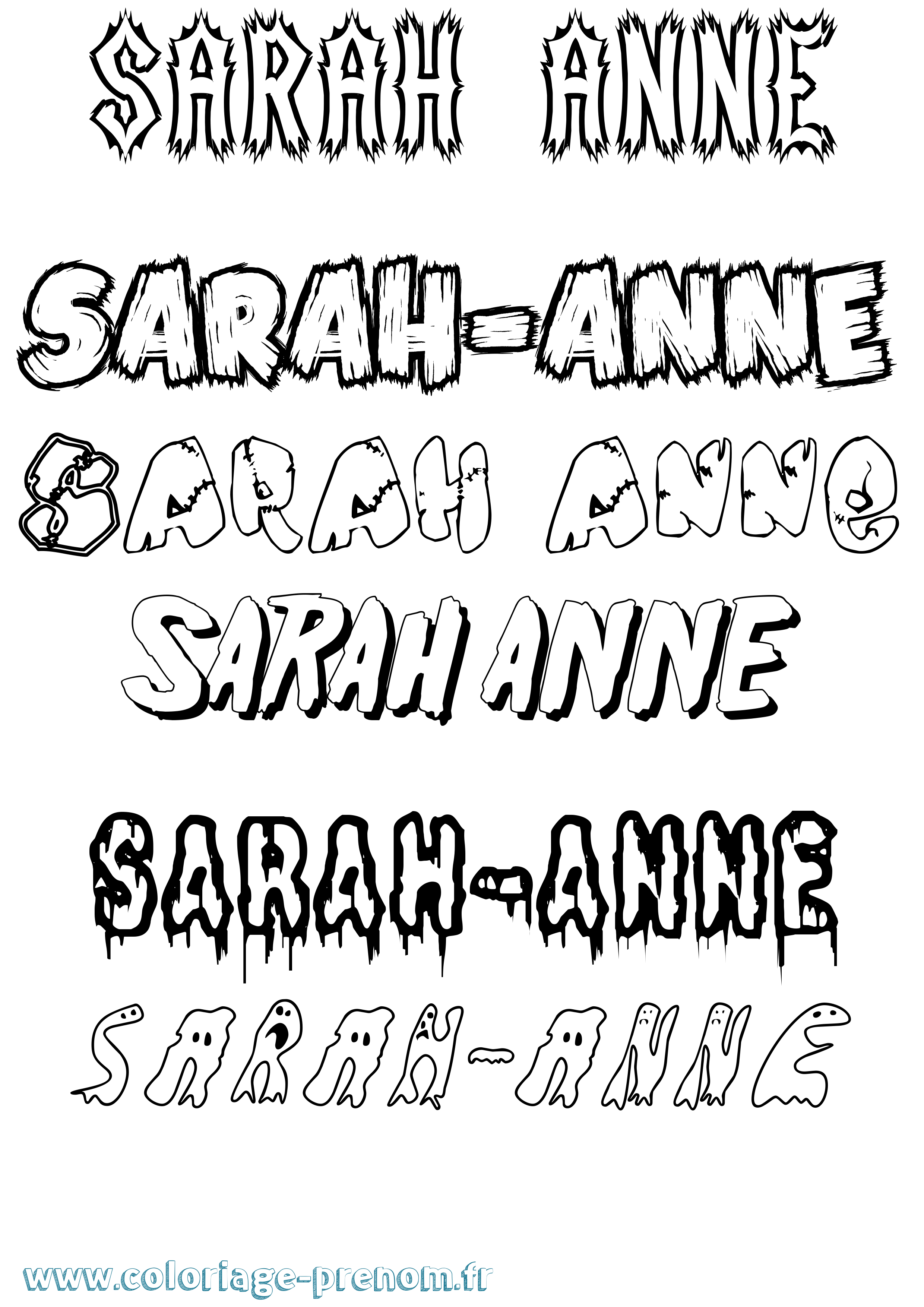 Coloriage Sarah-Anne Frisson Coloriage prénom Sarah-Anne Frisson