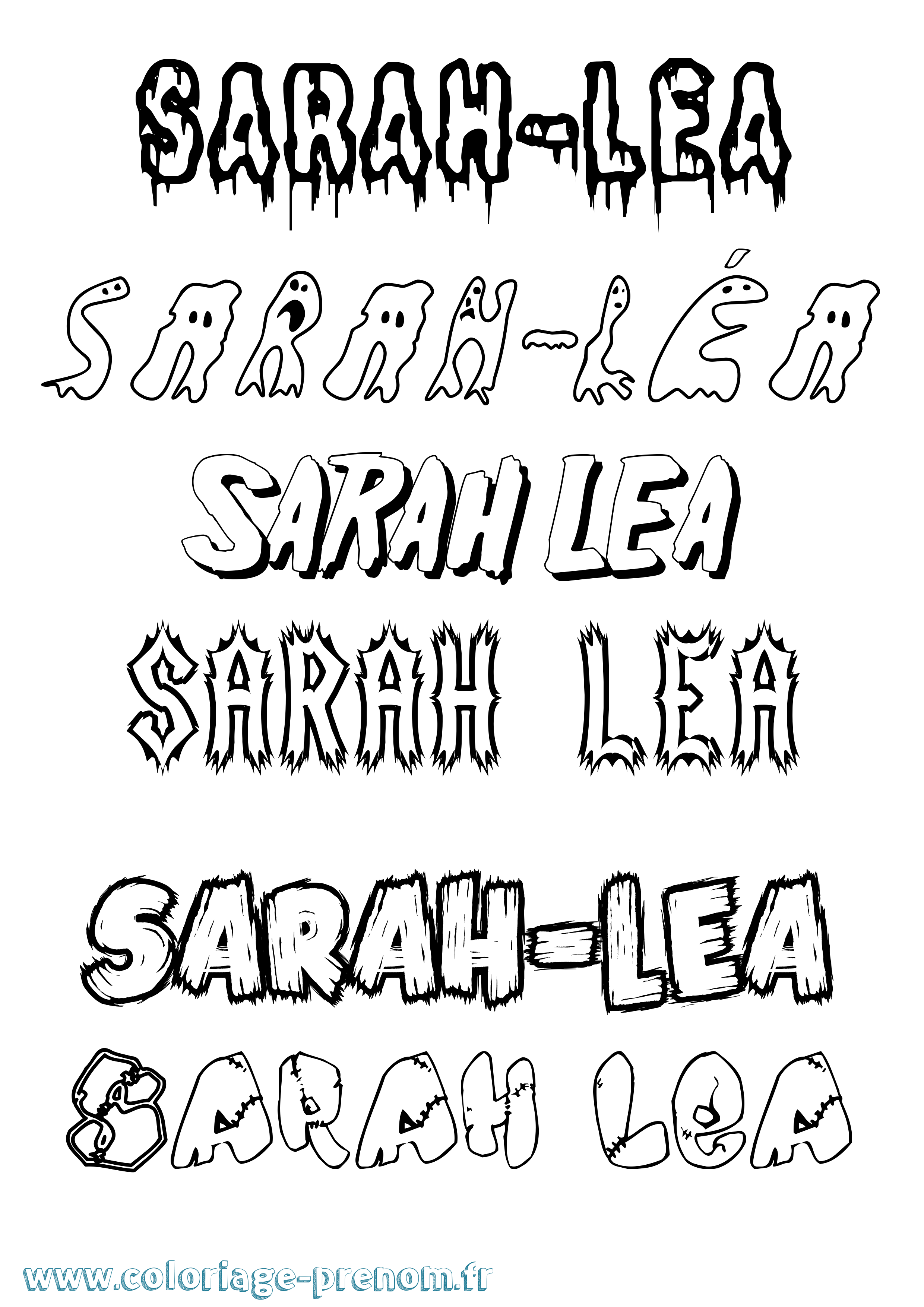 Coloriage Sarah-Léa Frisson Coloriage prénom Sarah-Léa Frisson