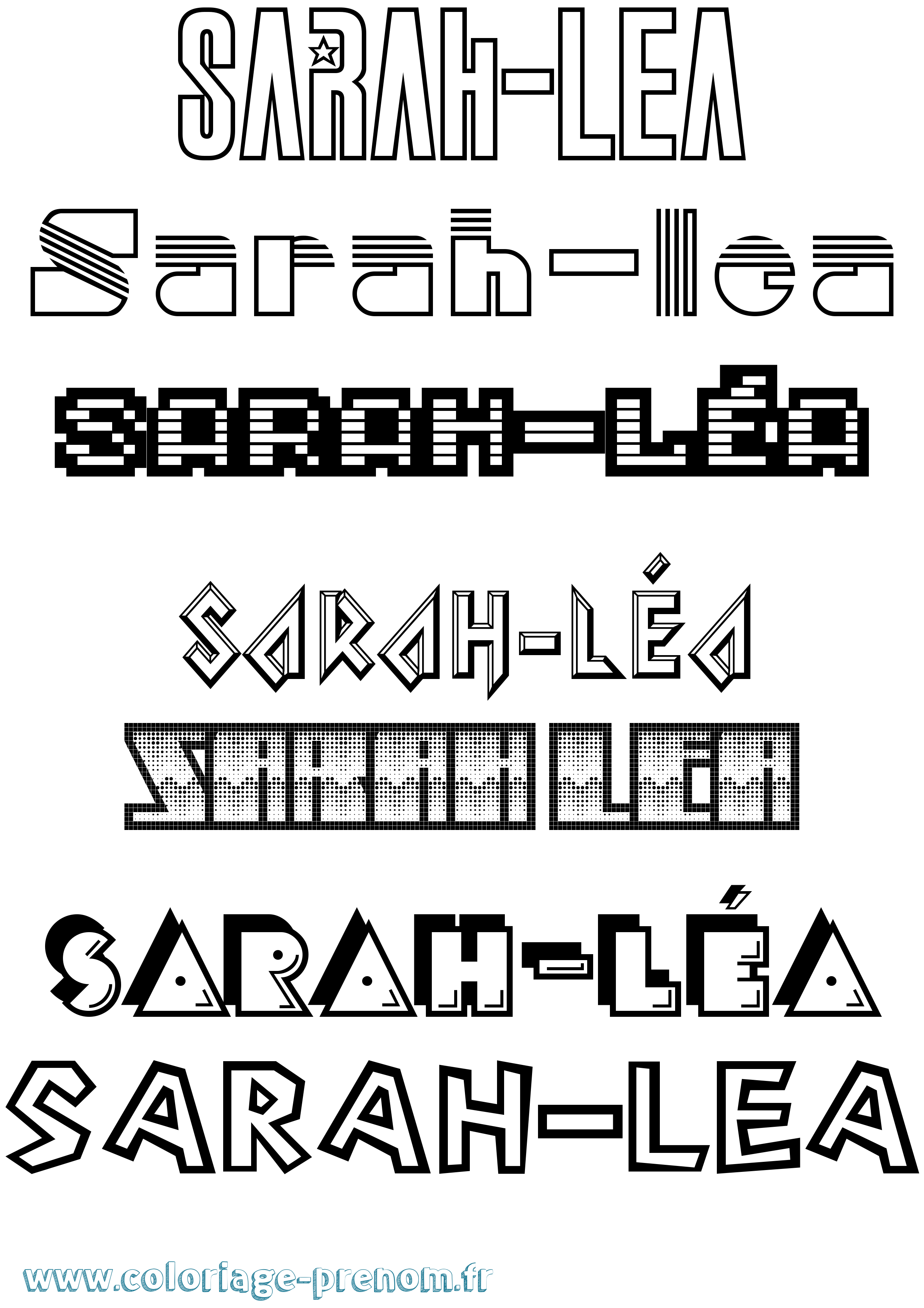 Coloriage Sarah-Léa Jeux Vidéos Coloriage prénom Sarah-Léa Jeux Vidéos