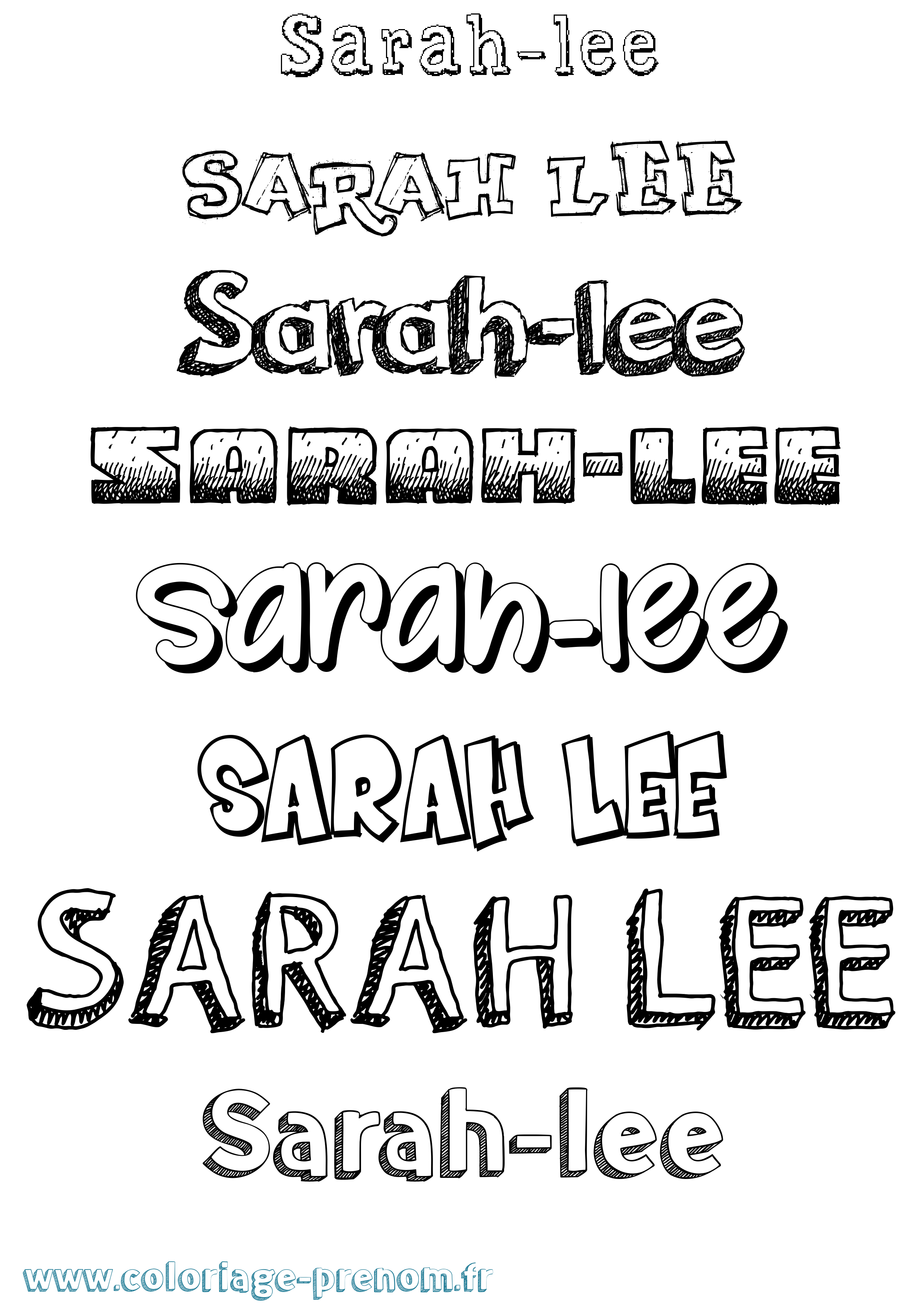 Coloriage Sarah-Lee Dessiné Coloriage prénom Sarah-Lee Dessiné