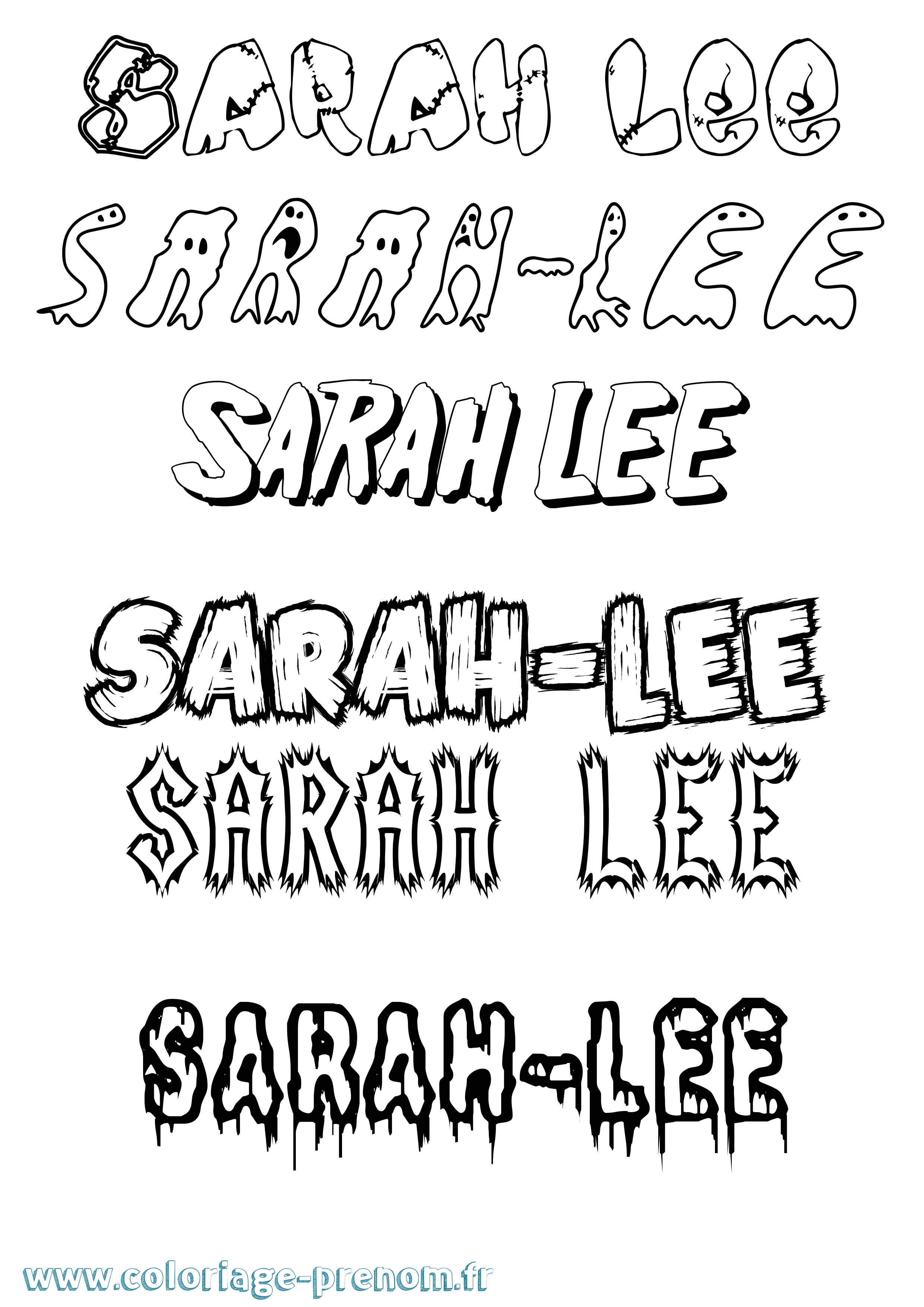 Coloriage Sarah-Lee Frisson Coloriage prénom Sarah-Lee Frisson