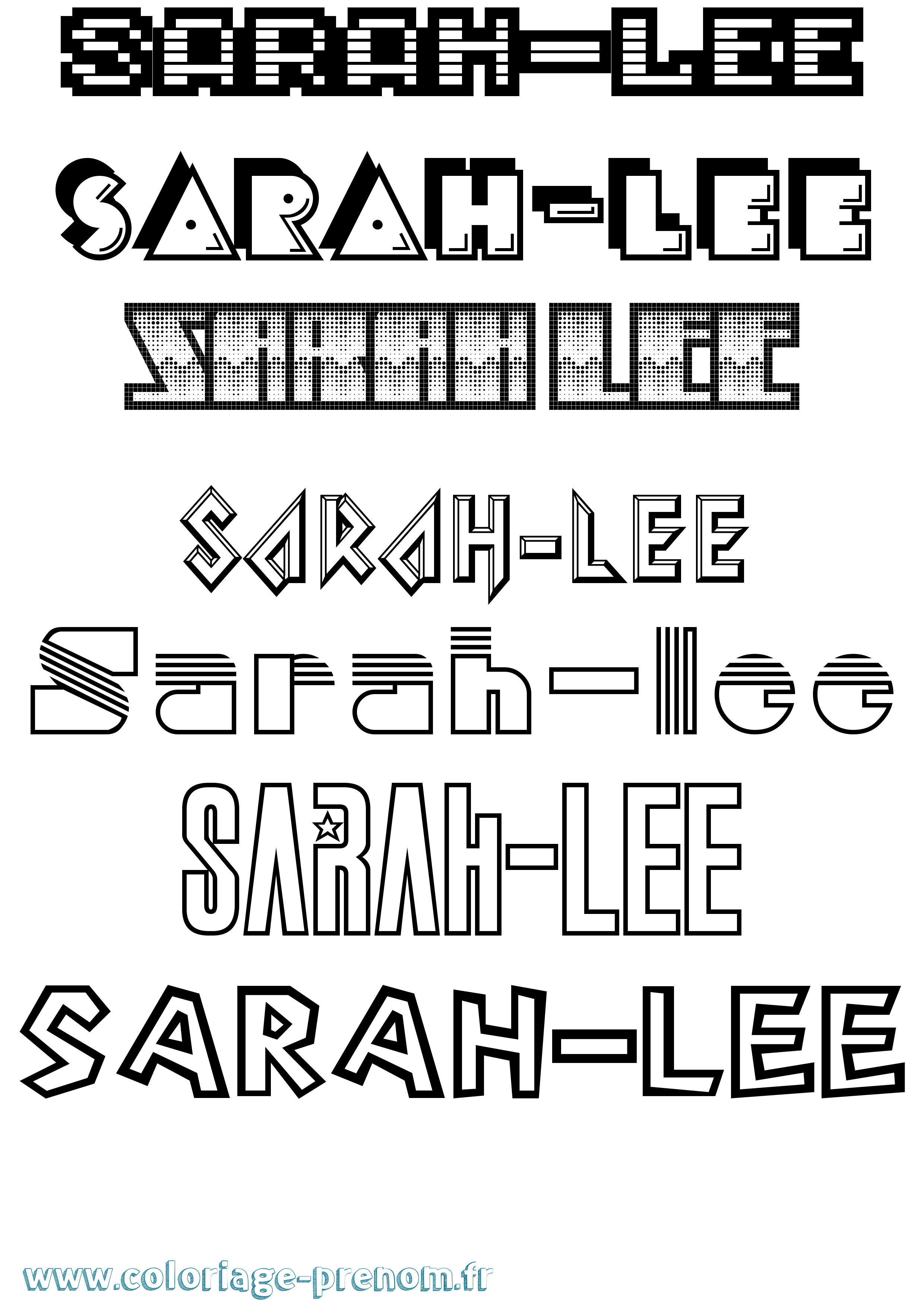 Coloriage Sarah-Lee Jeux Vidéos Coloriage prénom Sarah-Lee Jeux Vidéos
