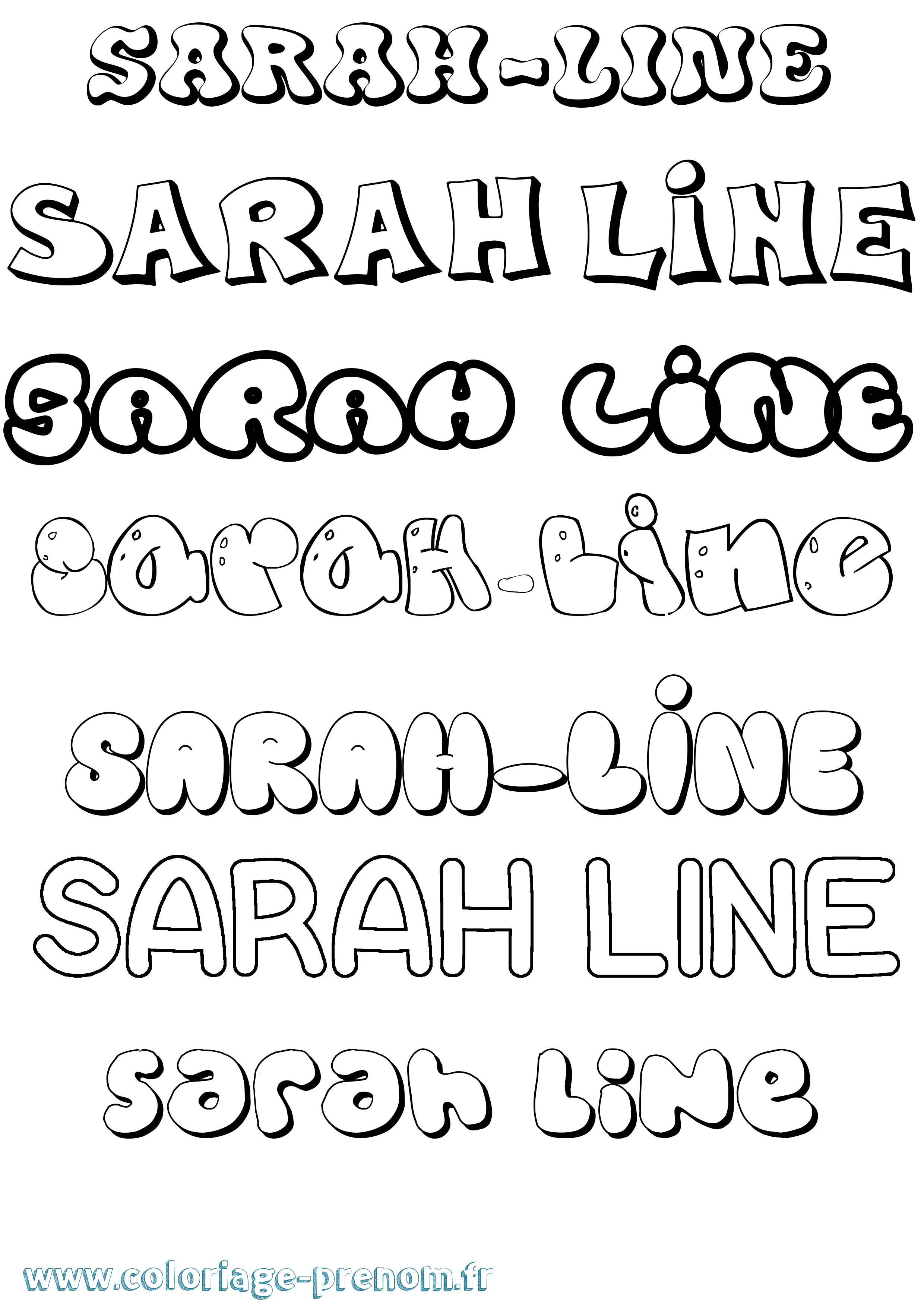 Coloriage Sarah-Line Bubble Coloriage prénom Sarah-Line Bubble