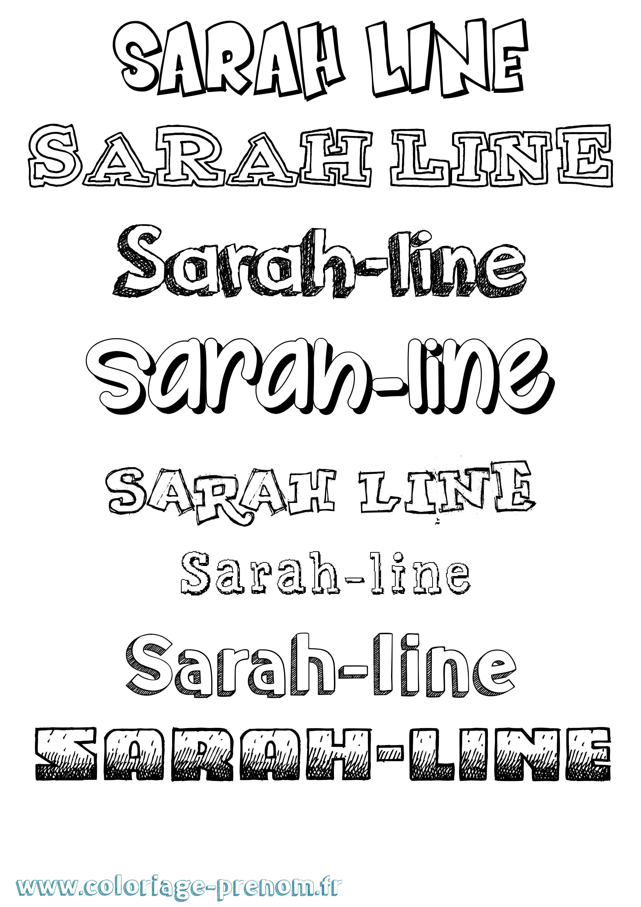 Coloriage Sarah-Line Dessiné Coloriage prénom Sarah-Line Dessiné