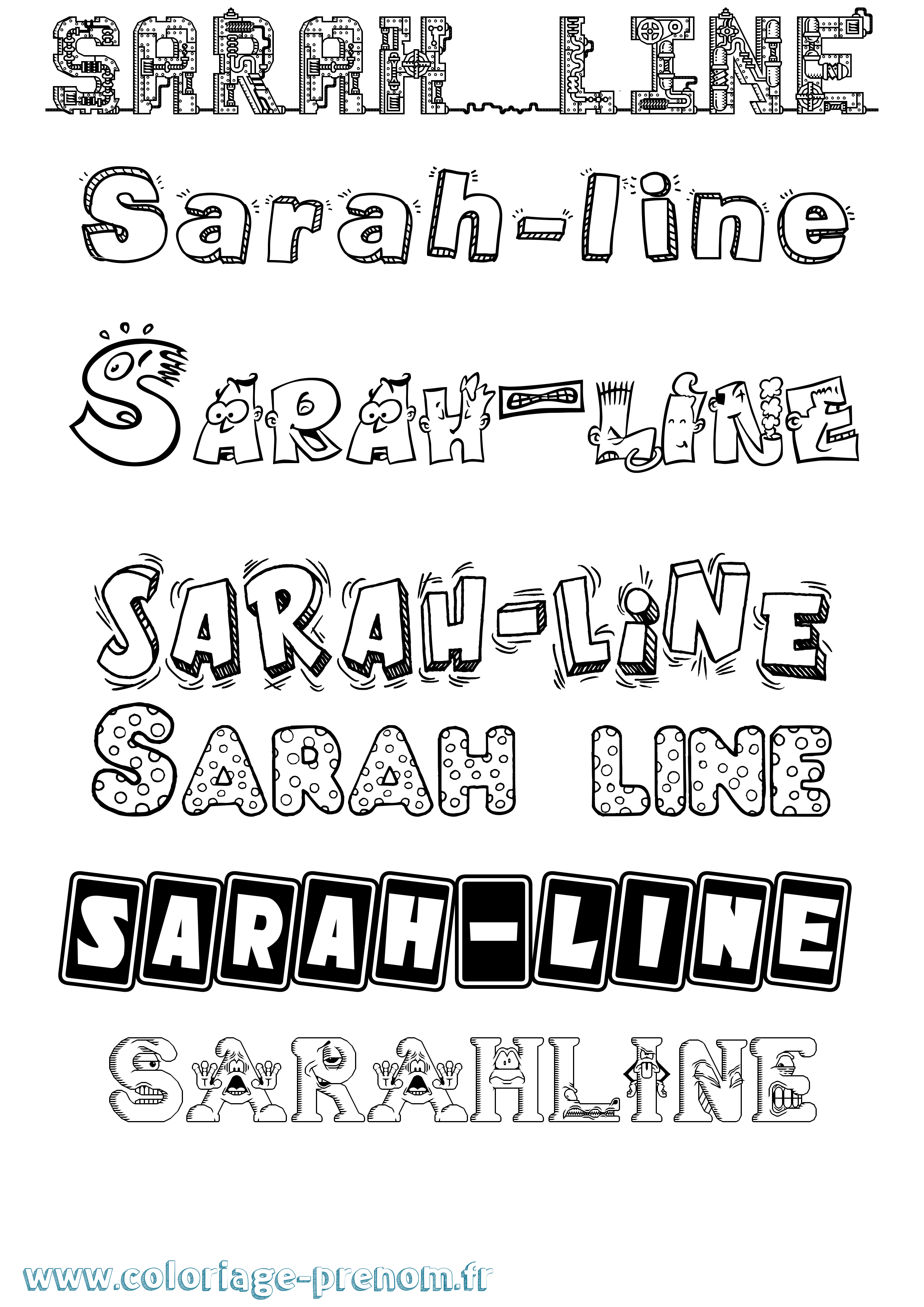 Coloriage Sarah-Line Fun Coloriage prénom Sarah-Line Fun