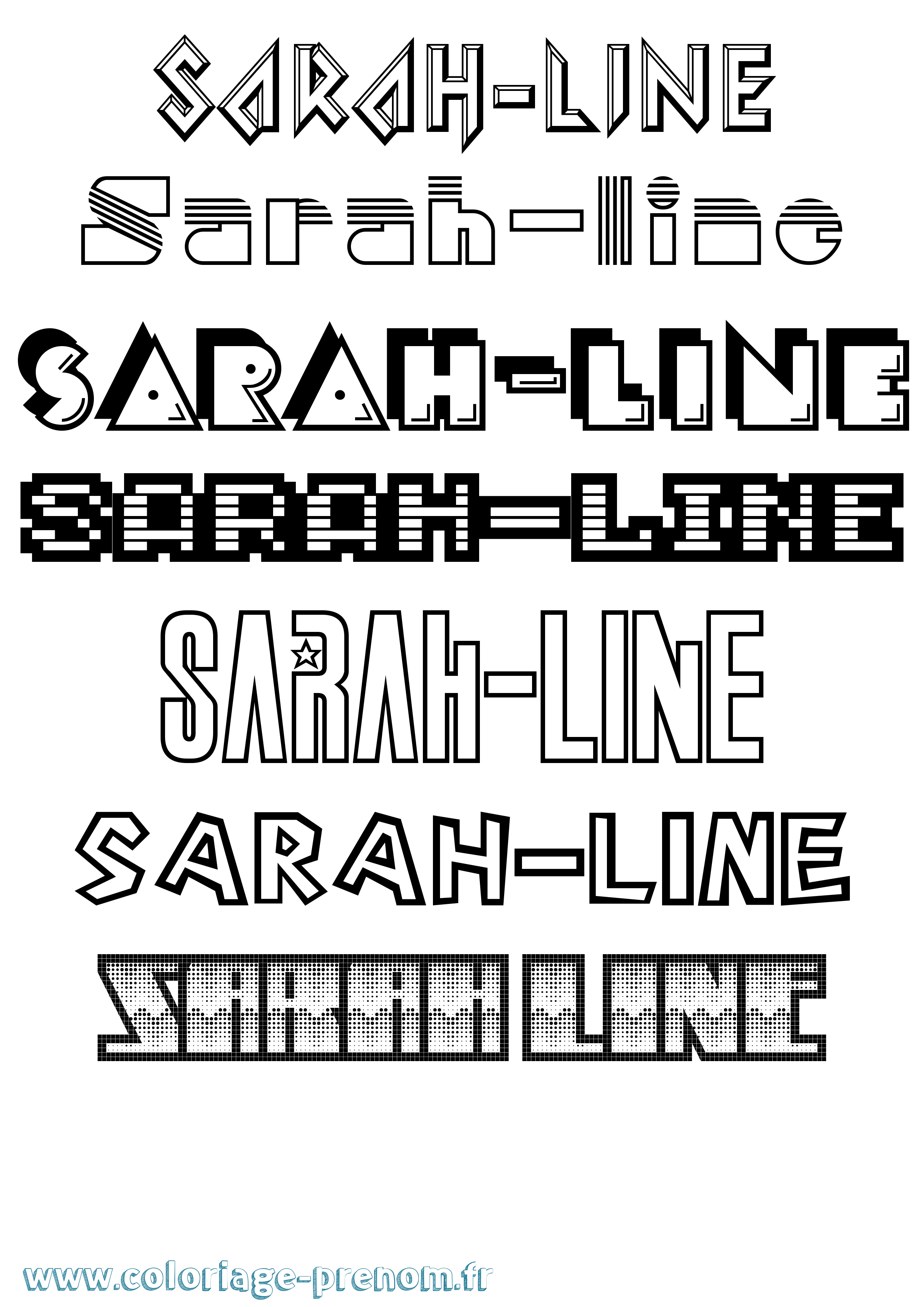 Coloriage Sarah-Line Jeux Vidéos Coloriage prénom Sarah-Line Jeux Vidéos