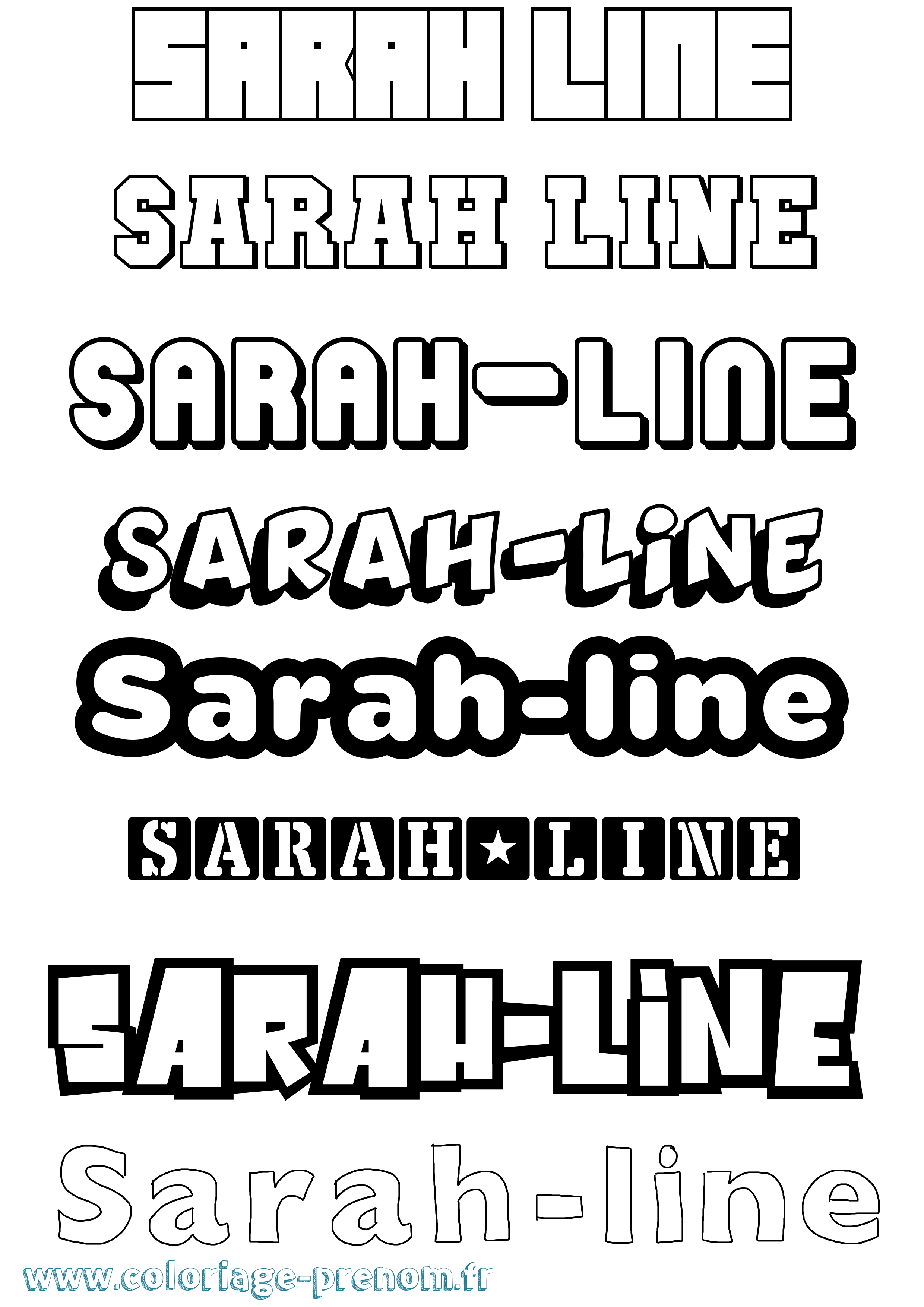 Coloriage Sarah-Line Simple Coloriage prénom Sarah-Line Simple