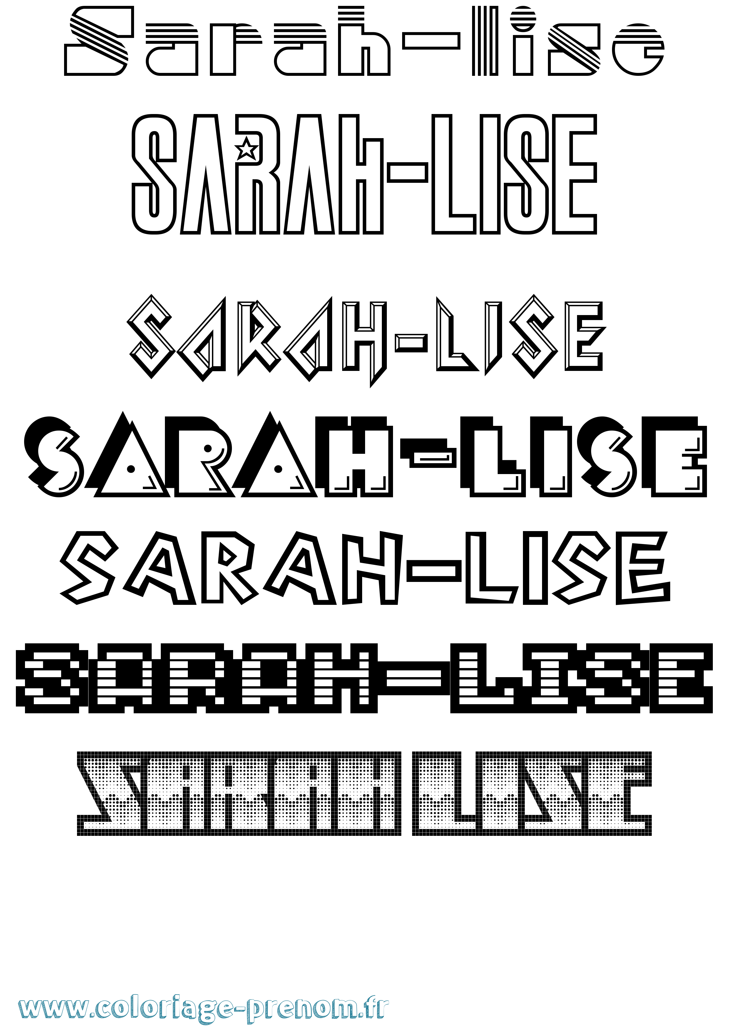 Coloriage Sarah-Lise Jeux Vidéos Coloriage prénom Sarah-Lise Jeux Vidéos