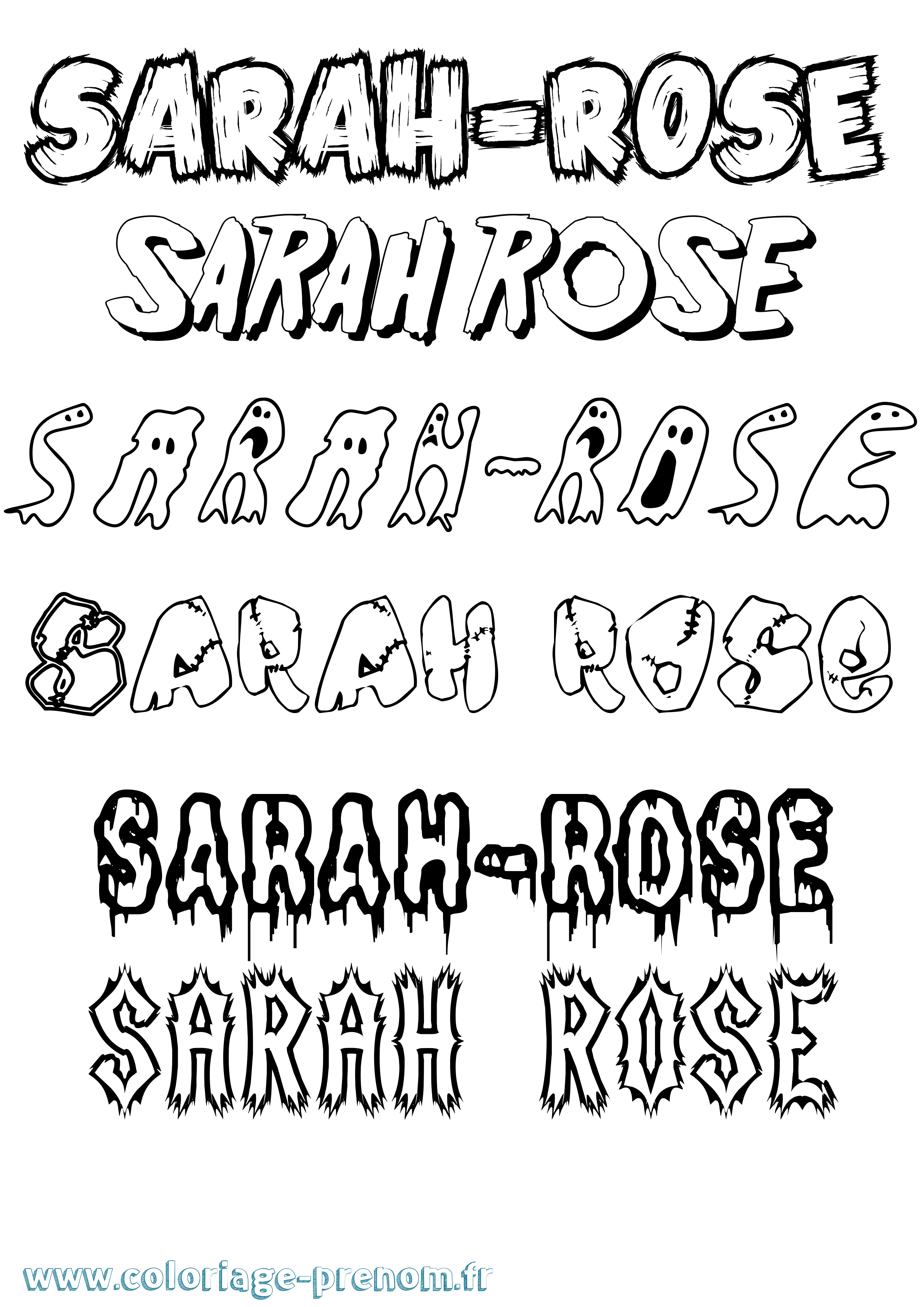 Coloriage Sarah-Rose Frisson Coloriage prénom Sarah-Rose Frisson