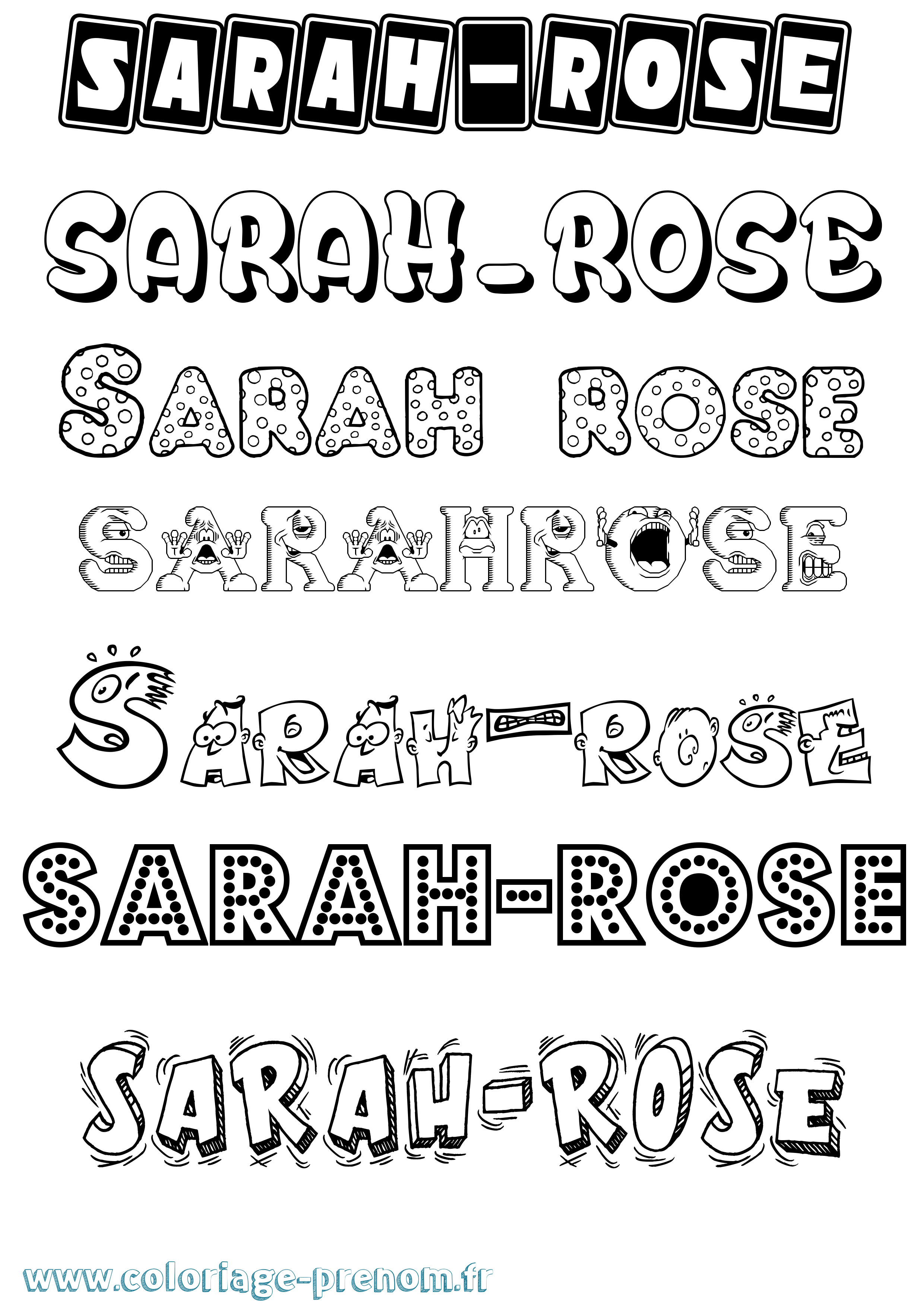 Coloriage Sarah-Rose Fun Coloriage prénom Sarah-Rose Fun