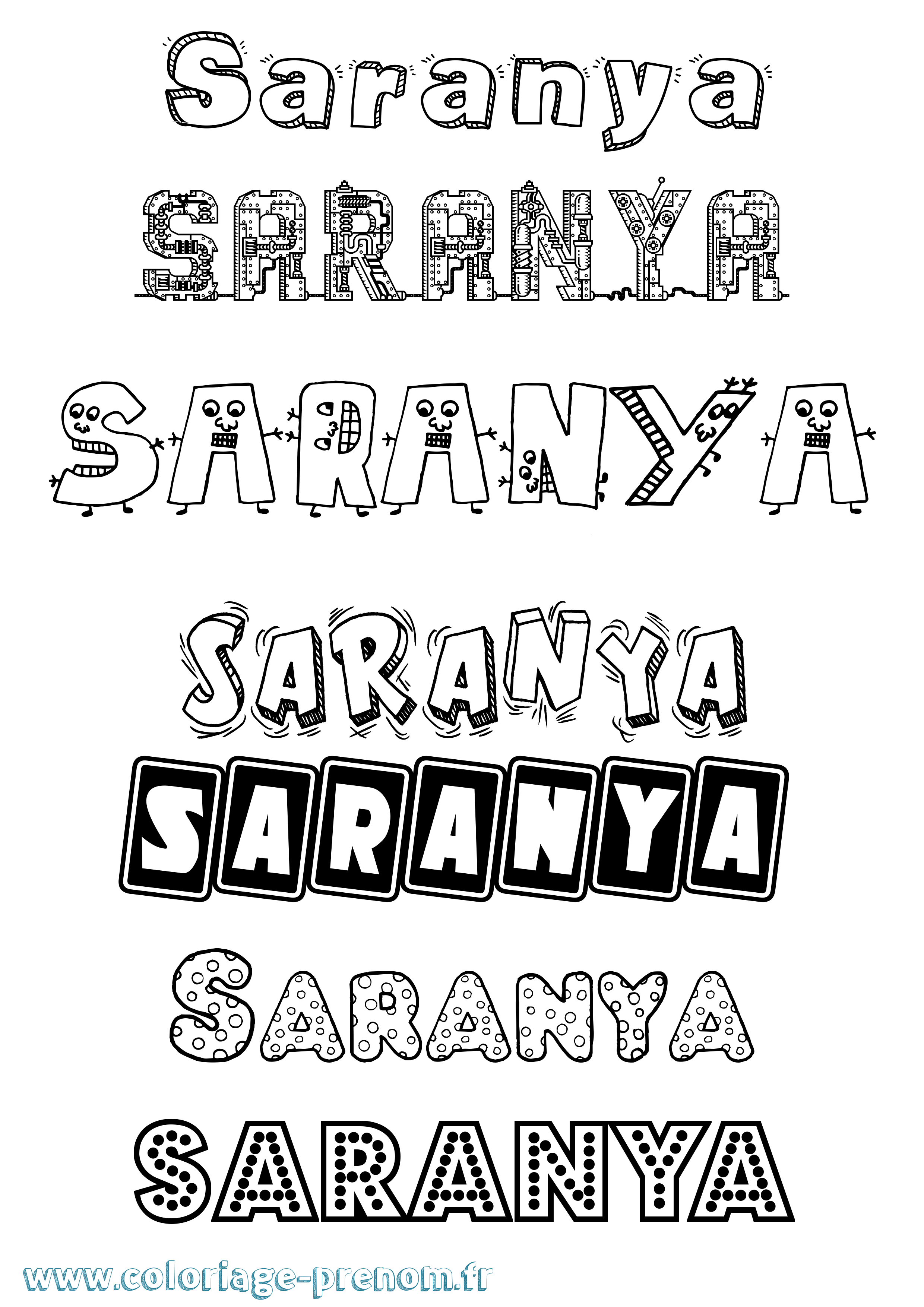 Coloriage Saranya Fun Coloriage prénom Saranya Fun