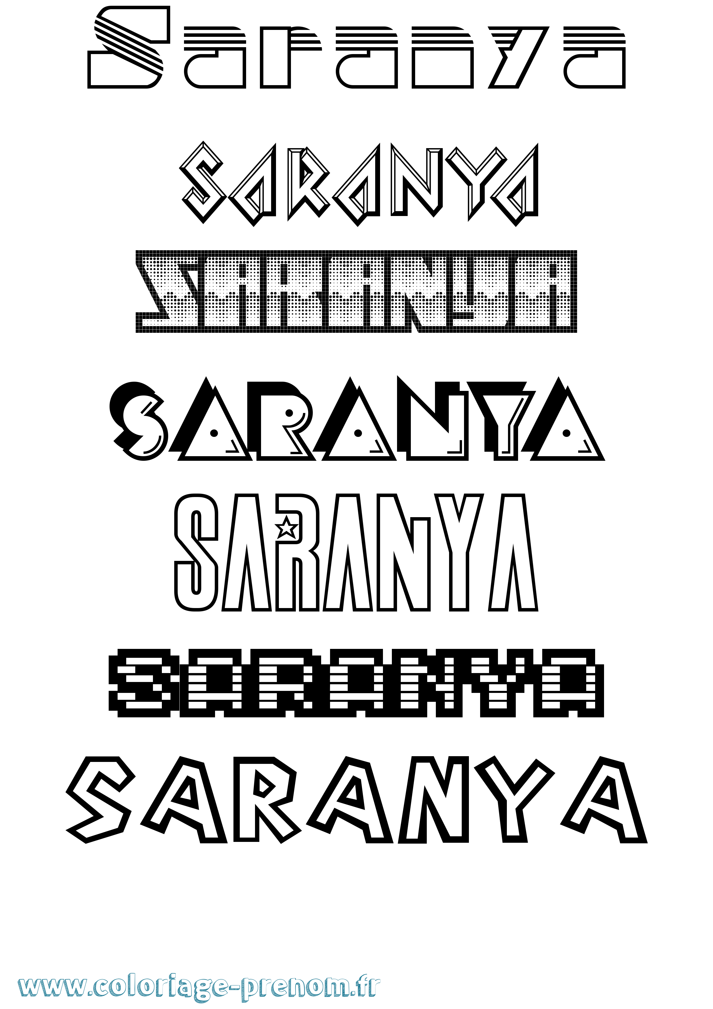 Coloriage Saranya Jeux Vidéos Coloriage prénom Saranya Jeux Vidéos