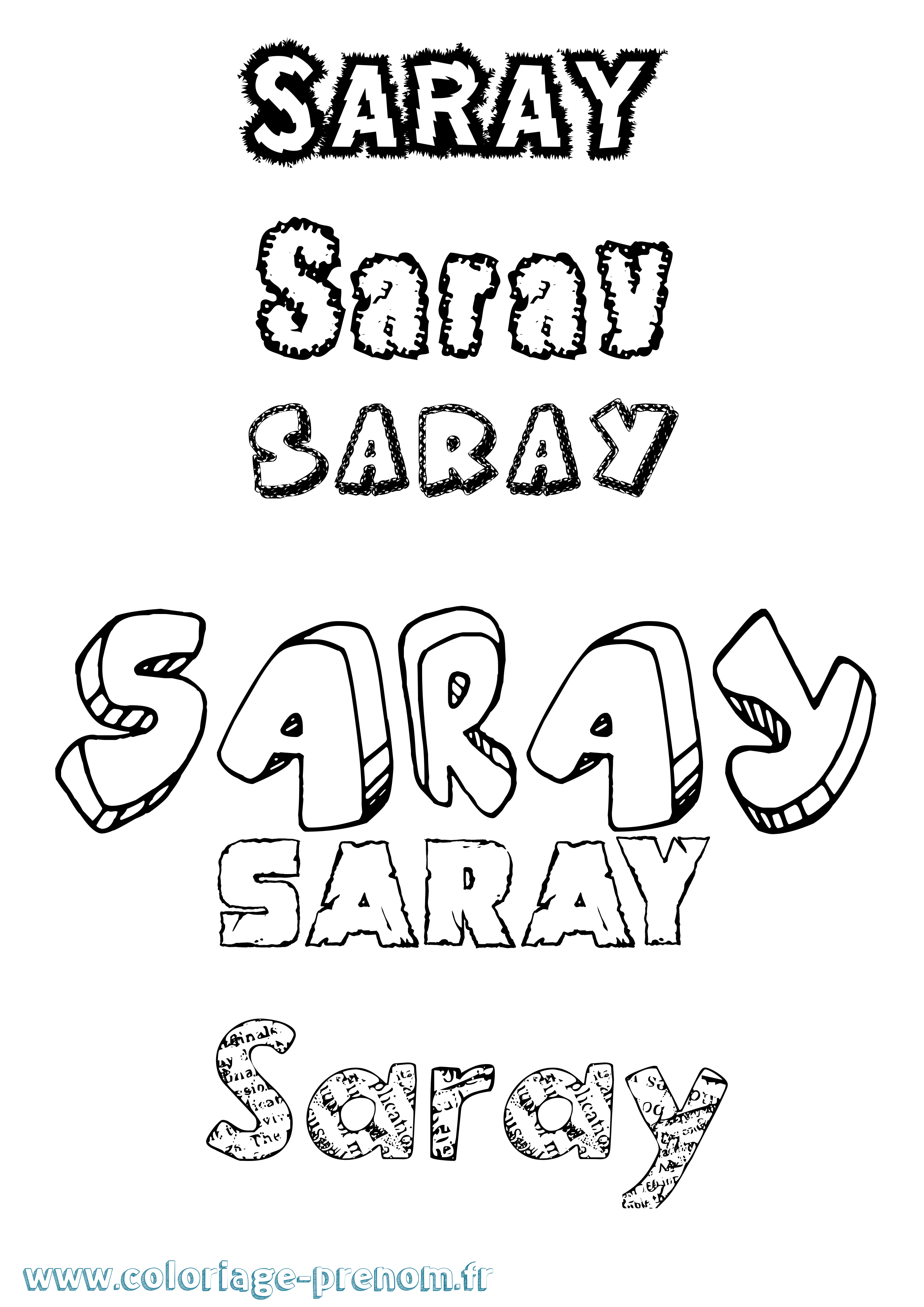 Coloriage Saray Destructuré Coloriage prénom Saray Destructuré