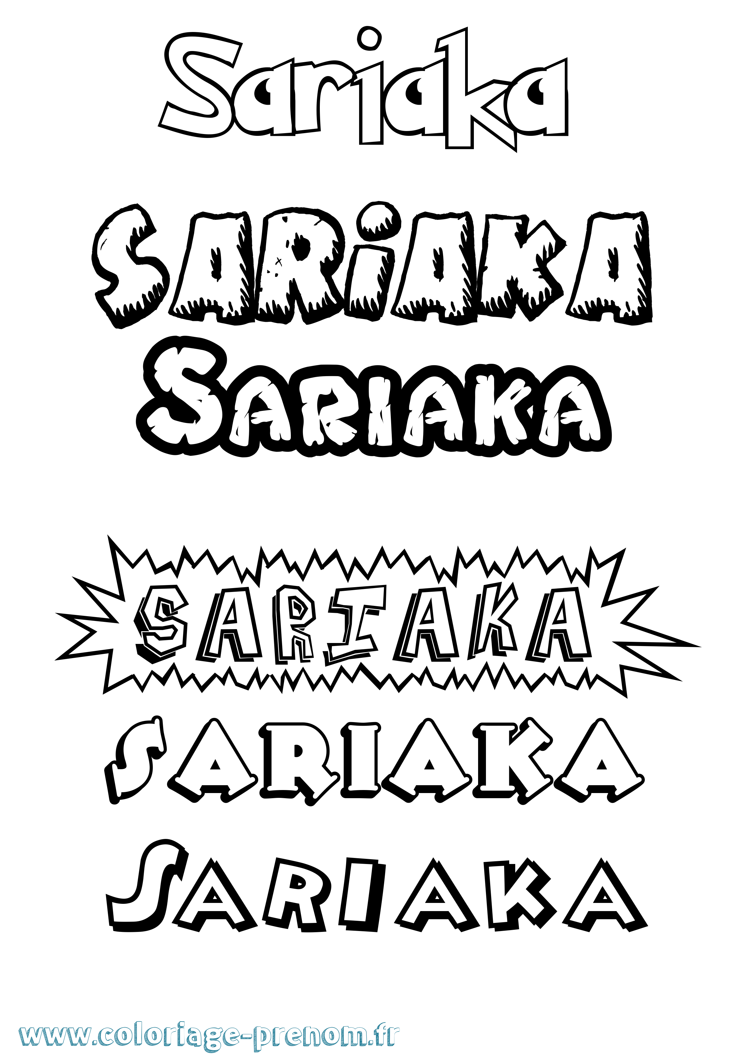 Coloriage Sariaka Dessin Animé Coloriage prénom Sariaka Dessin Animé