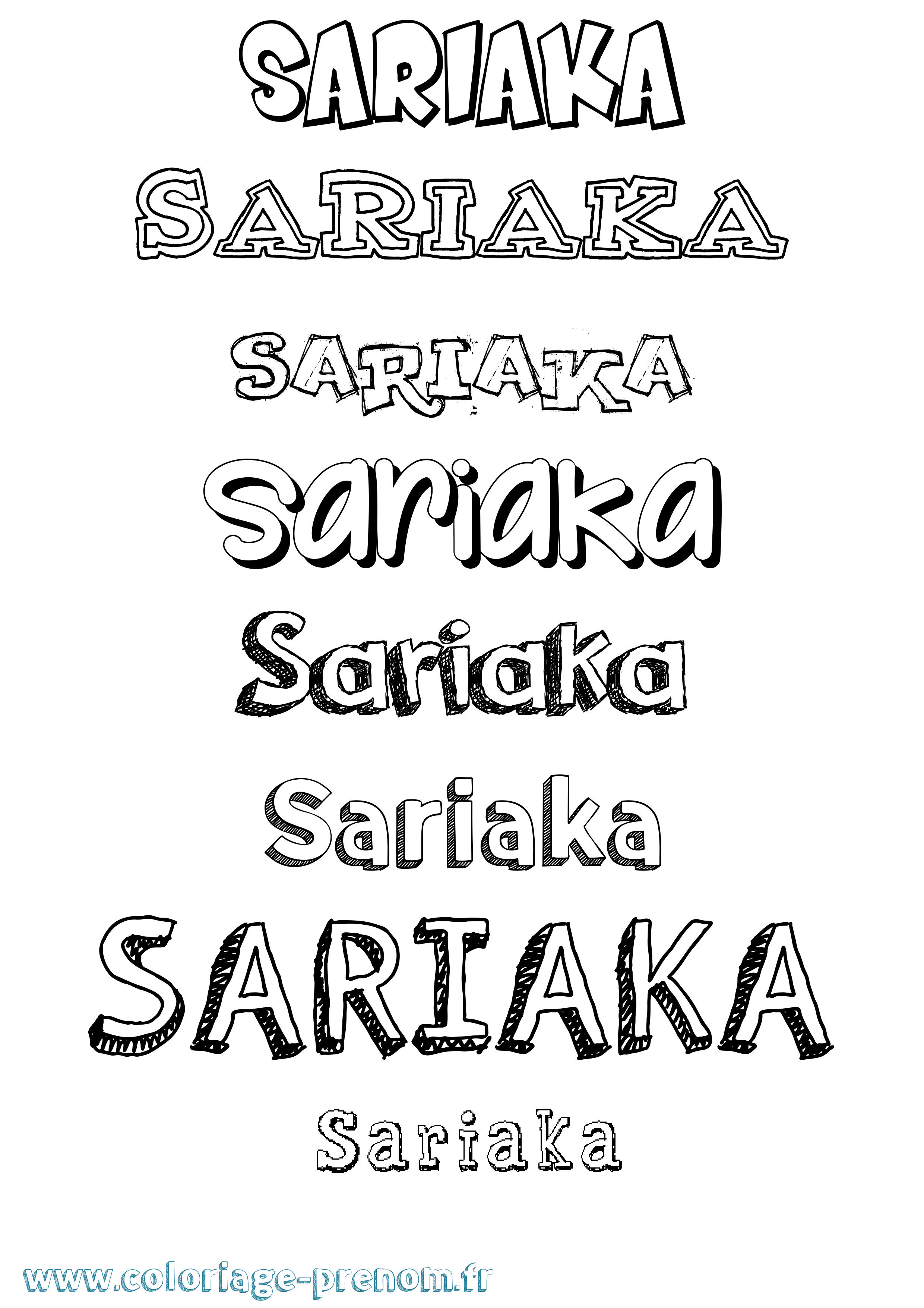 Coloriage Sariaka Dessiné Coloriage prénom Sariaka Dessiné