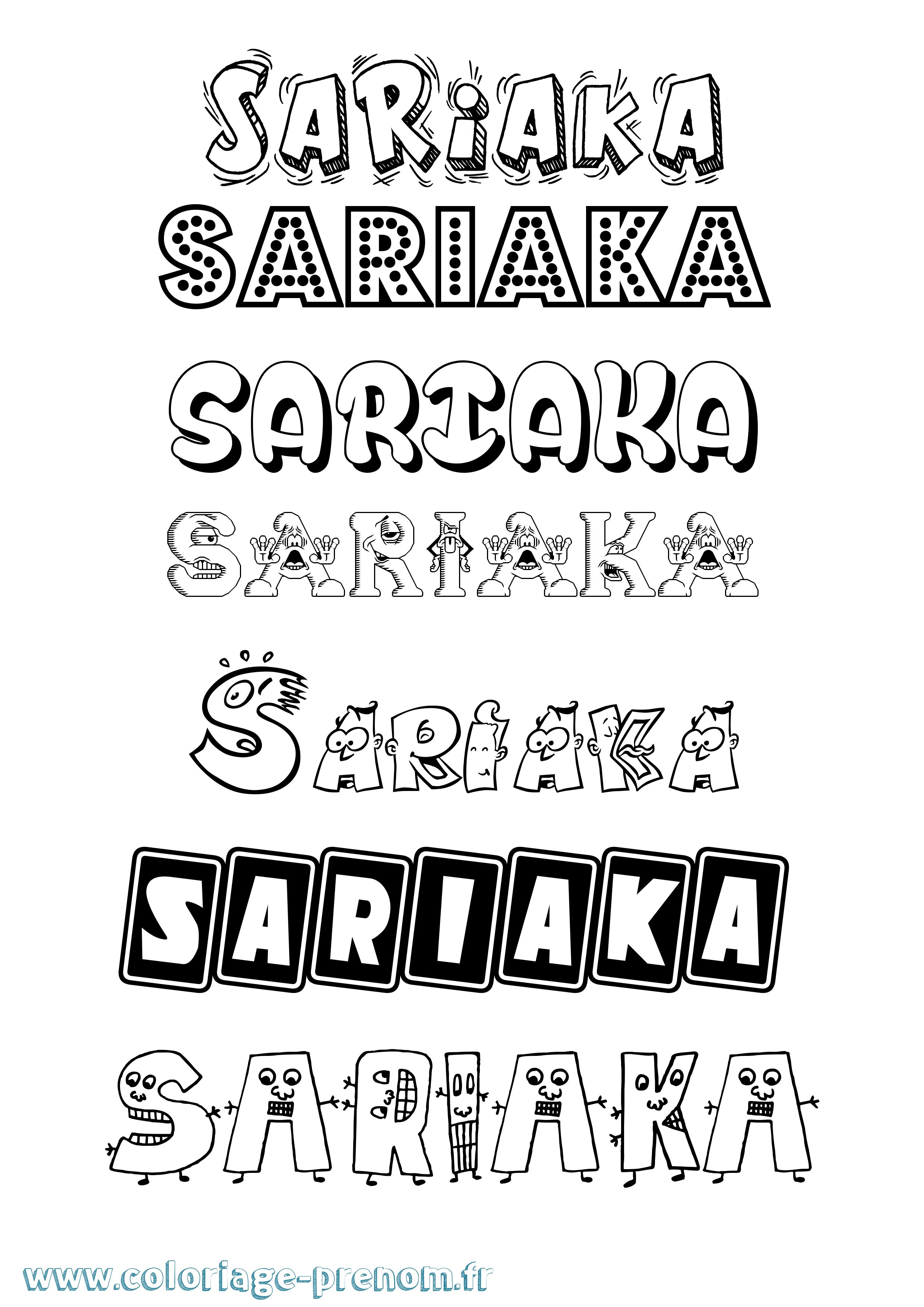 Coloriage Sariaka Fun Coloriage prénom Sariaka Fun