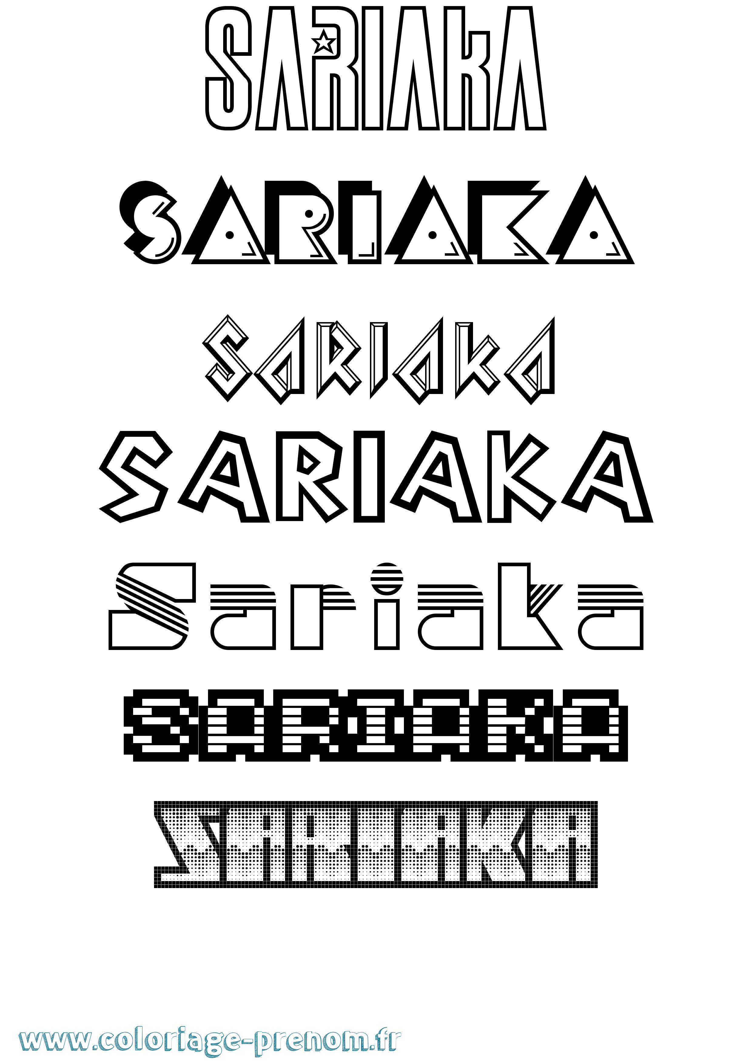 Coloriage Sariaka Jeux Vidéos Coloriage prénom Sariaka Jeux Vidéos
