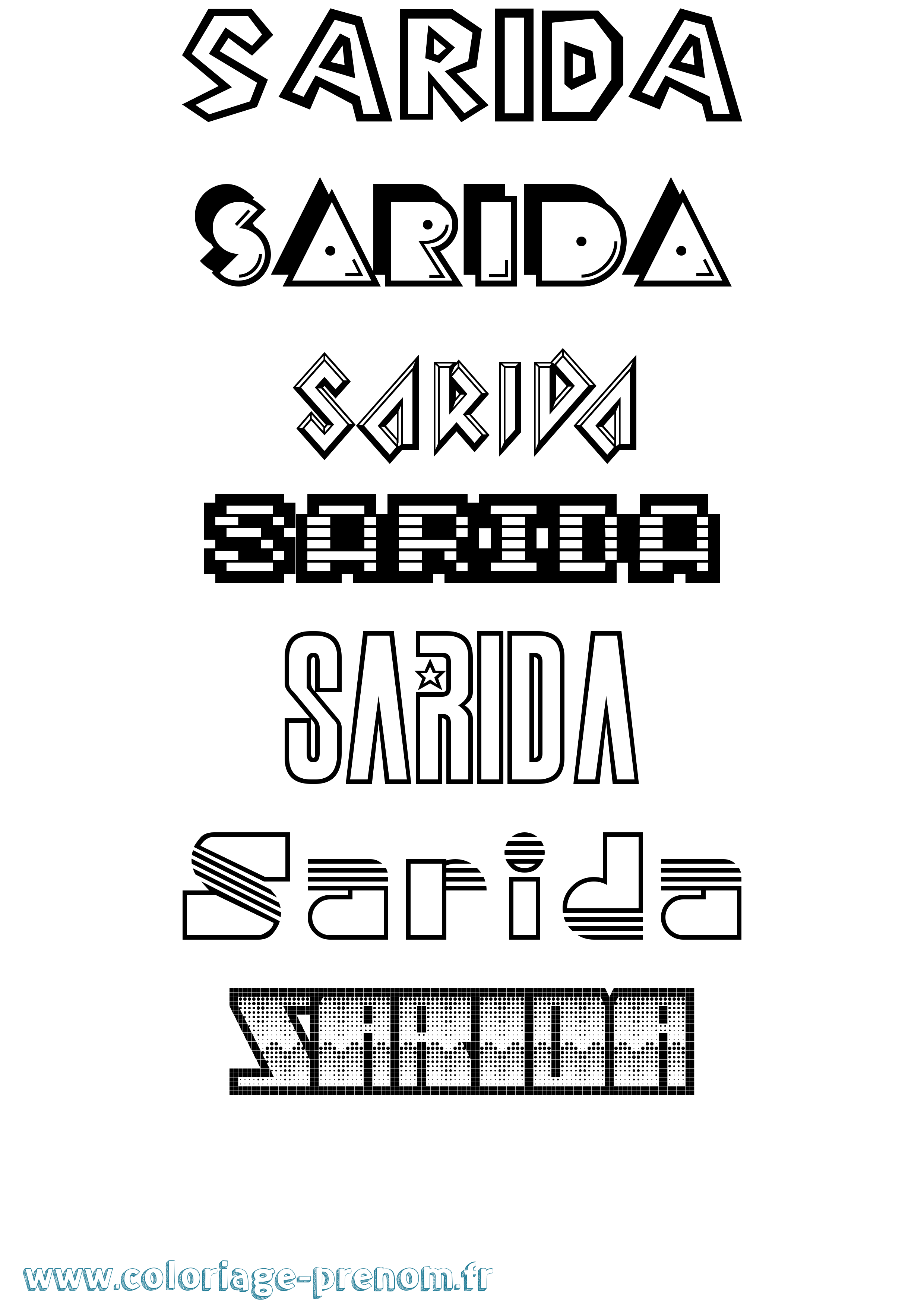 Coloriage Sarida Jeux Vidéos Coloriage prénom Sarida Jeux Vidéos