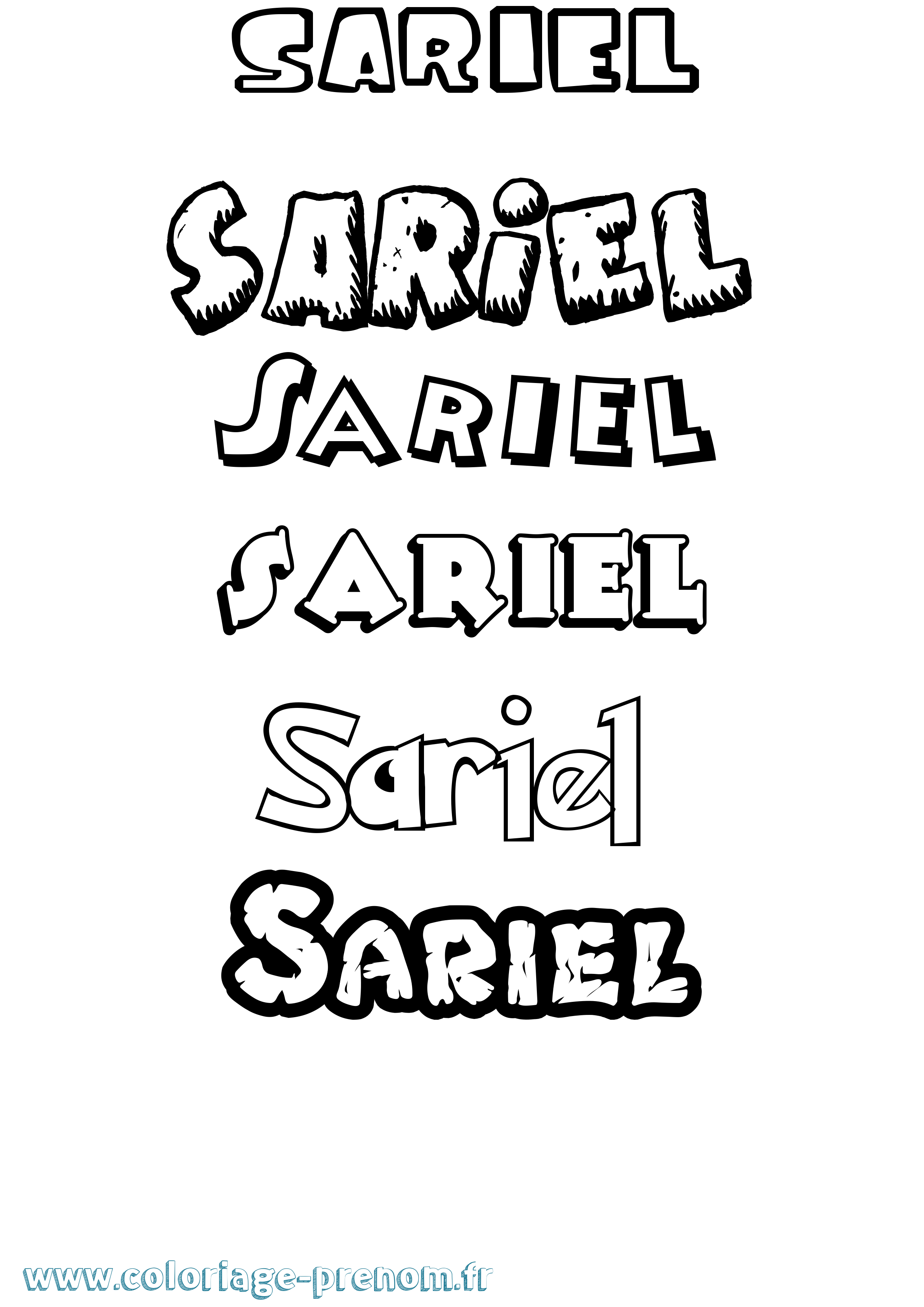 Coloriage Sariel Dessin Animé Coloriage prénom Sariel Dessin Animé