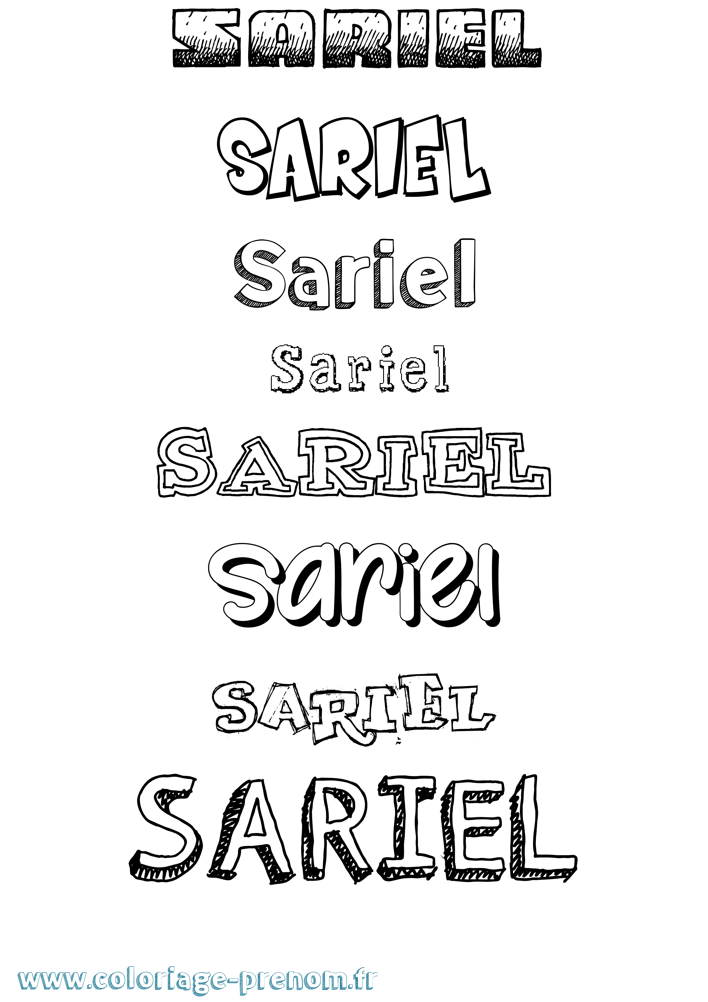 Coloriage Sariel Dessiné Coloriage prénom Sariel Dessiné