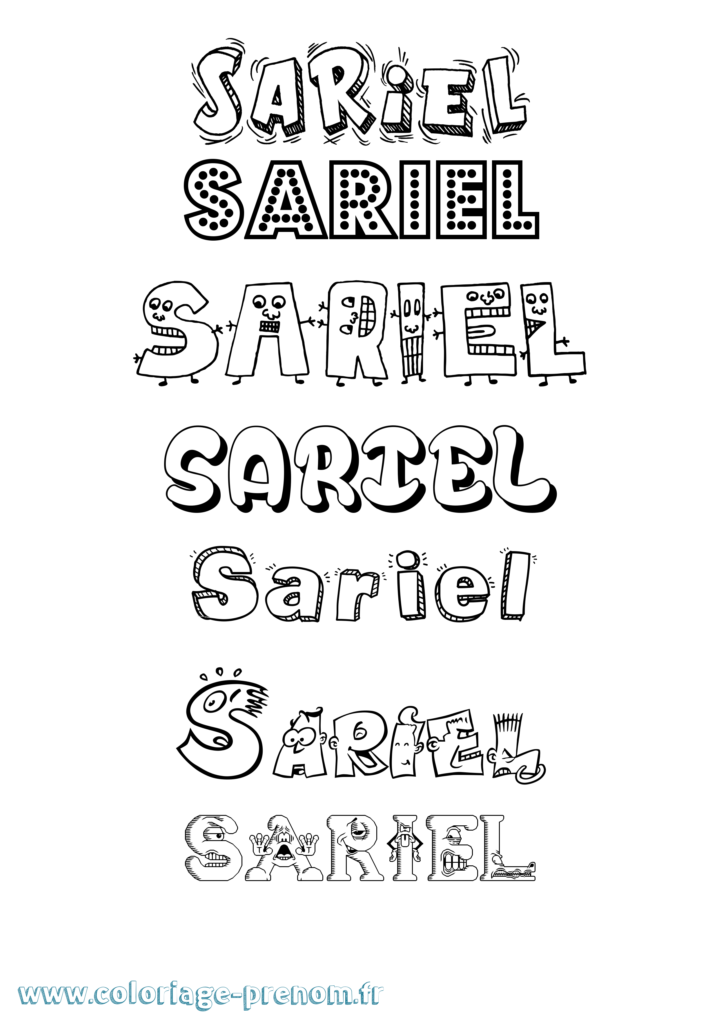 Coloriage Sariel Fun Coloriage prénom Sariel Fun