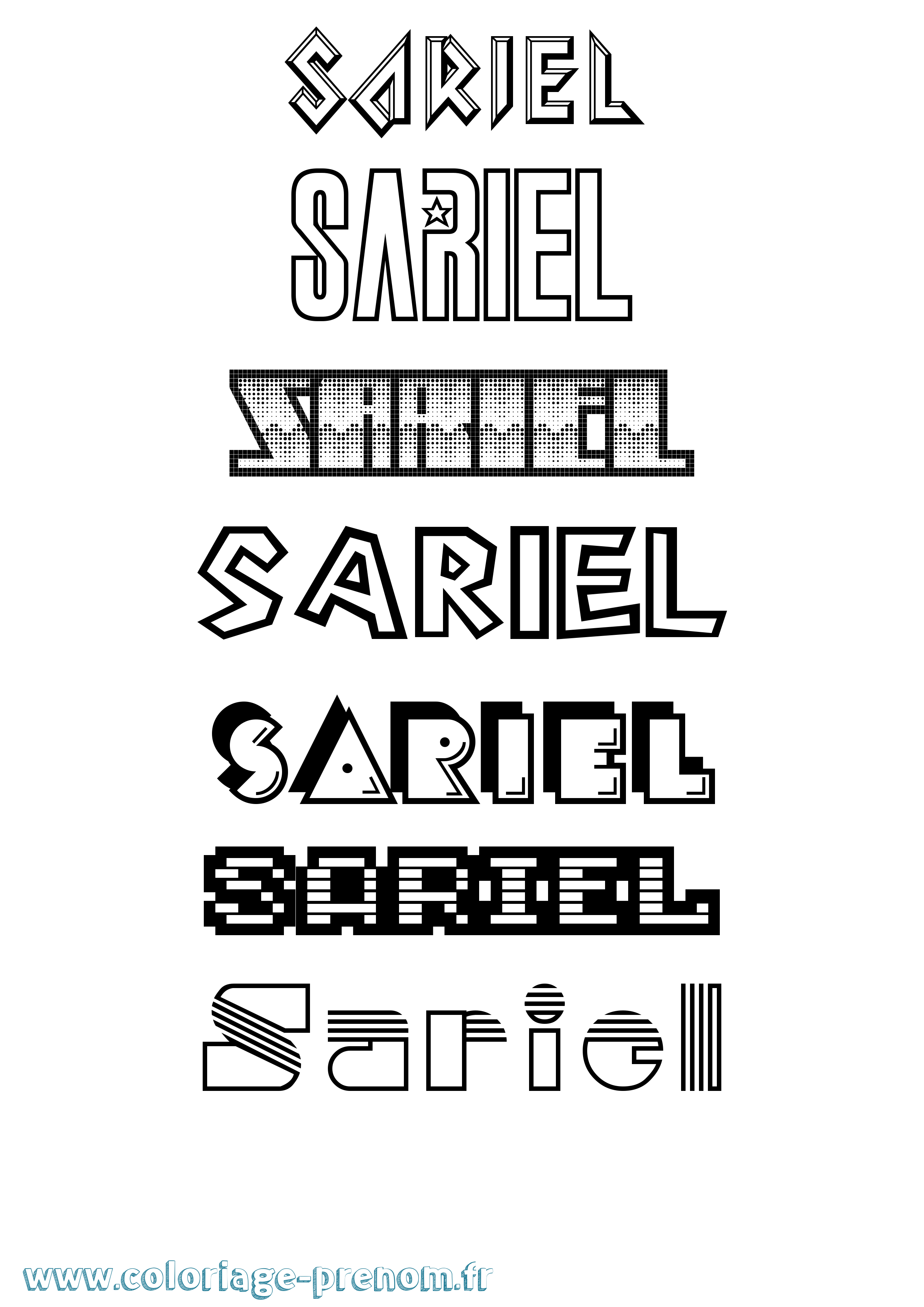 Coloriage Sariel Jeux Vidéos Coloriage prénom Sariel Jeux Vidéos