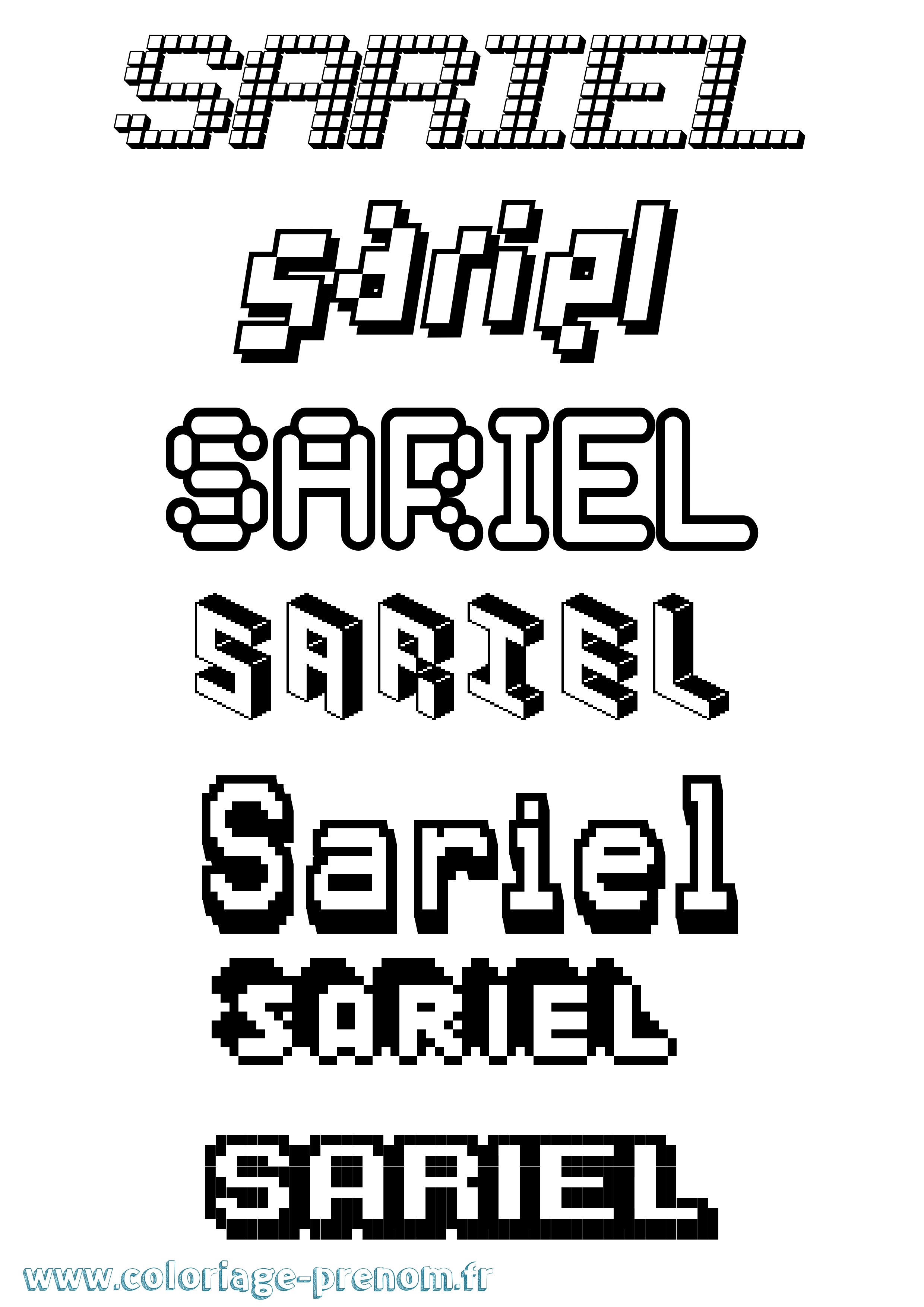 Coloriage Sariel Pixel Coloriage prénom Sariel Pixel