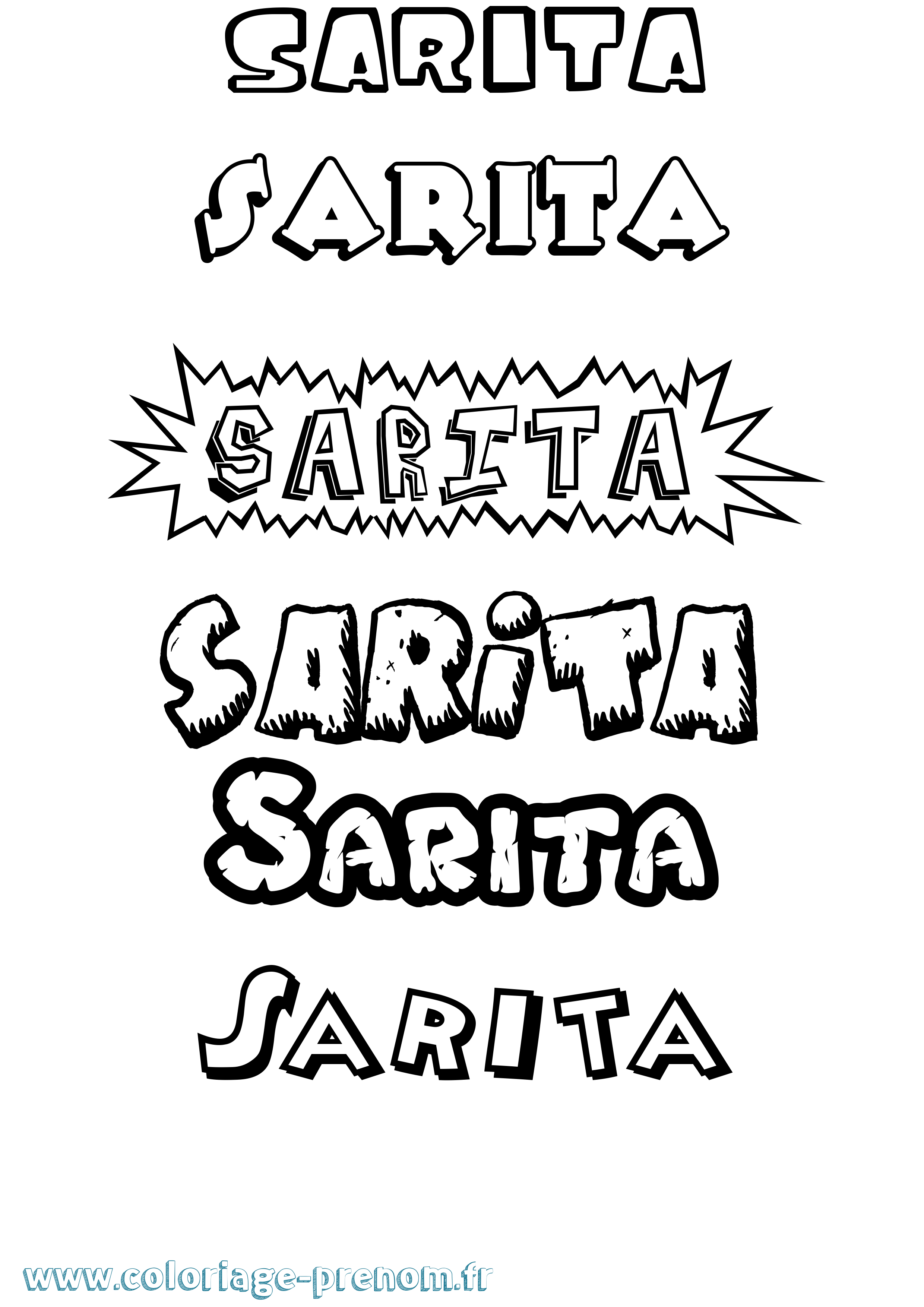 Coloriage Sarita Dessin Animé Coloriage prénom Sarita Dessin Animé
