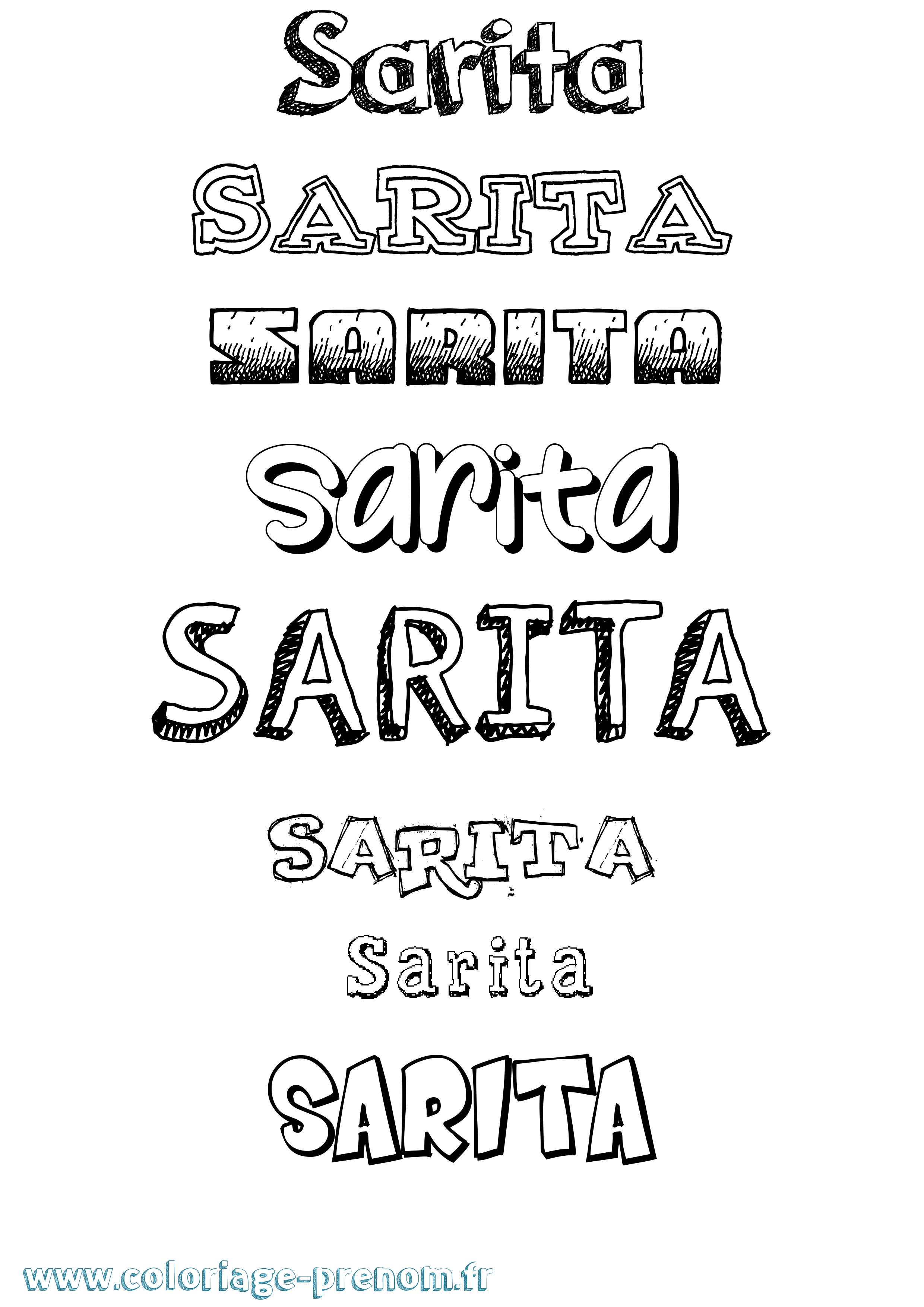 Coloriage Sarita Dessiné Coloriage prénom Sarita Dessiné