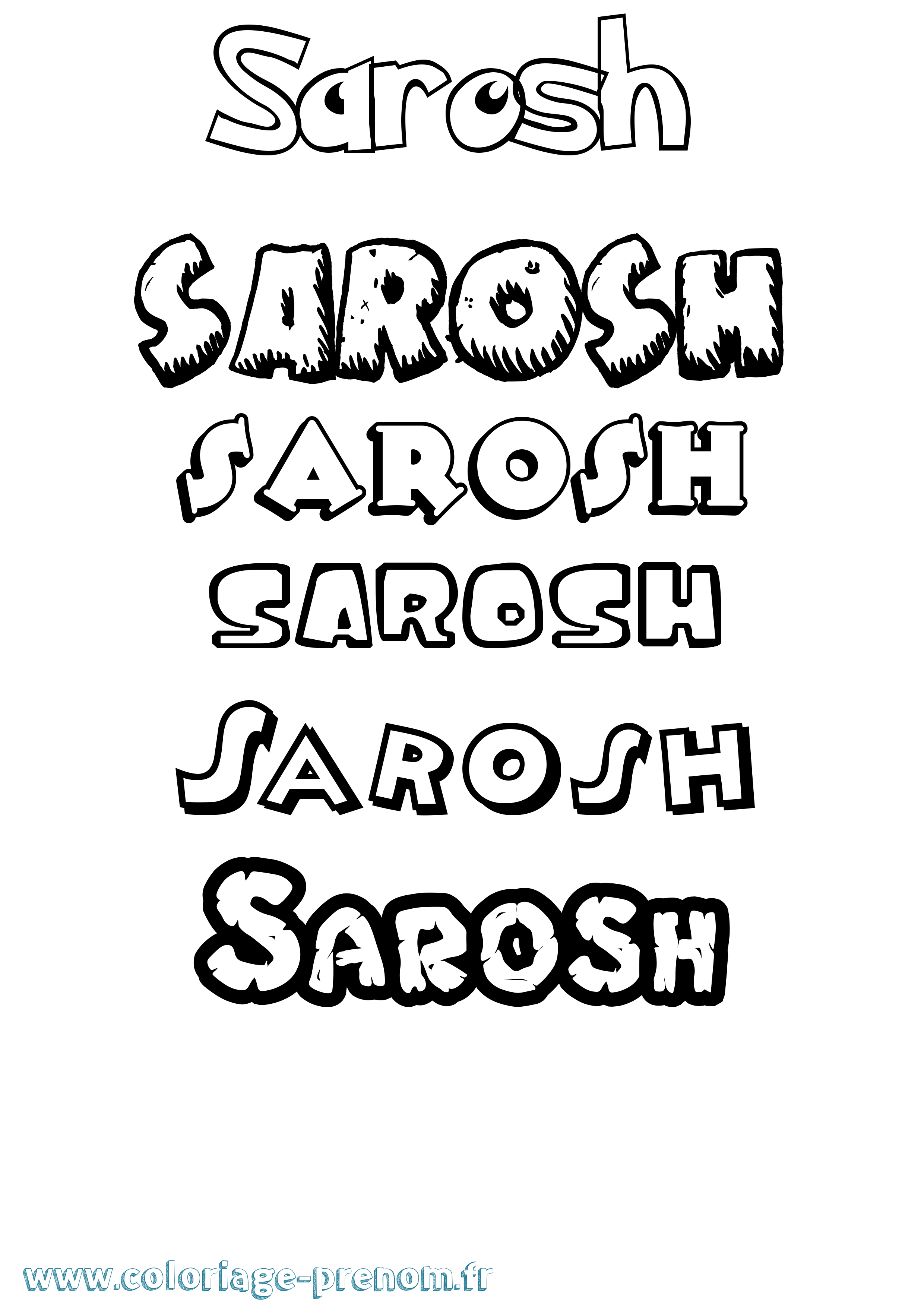 Coloriage Sarosh Dessin Animé Coloriage prénom Sarosh Dessin Animé