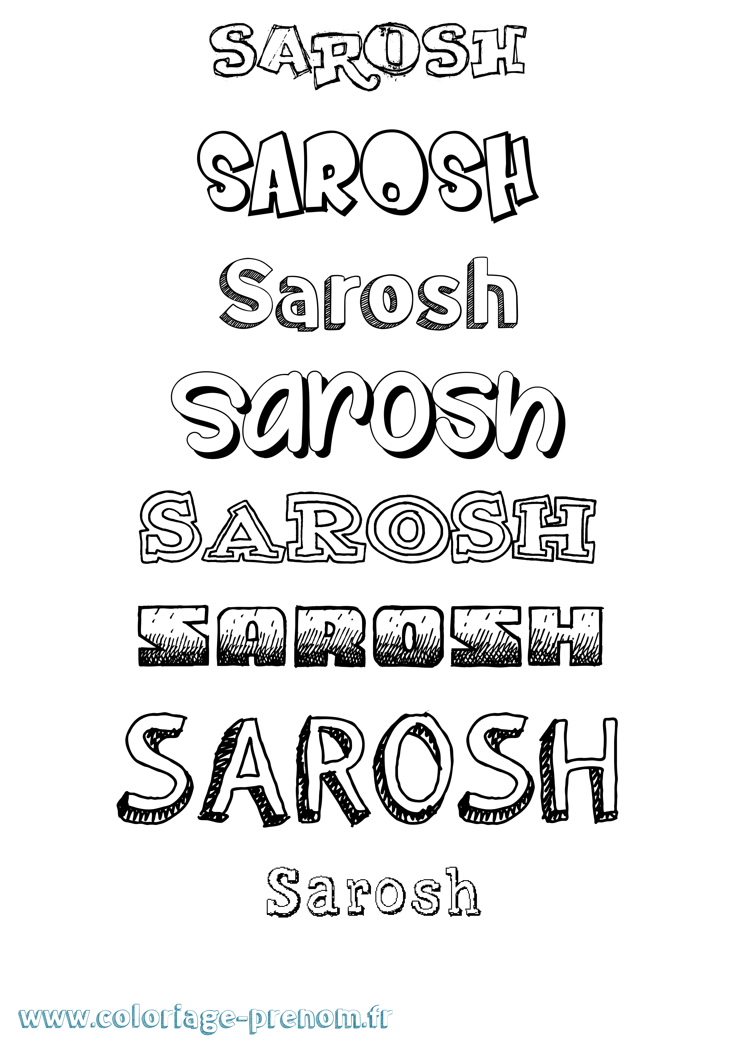 Coloriage Sarosh Dessiné Coloriage prénom Sarosh Dessiné