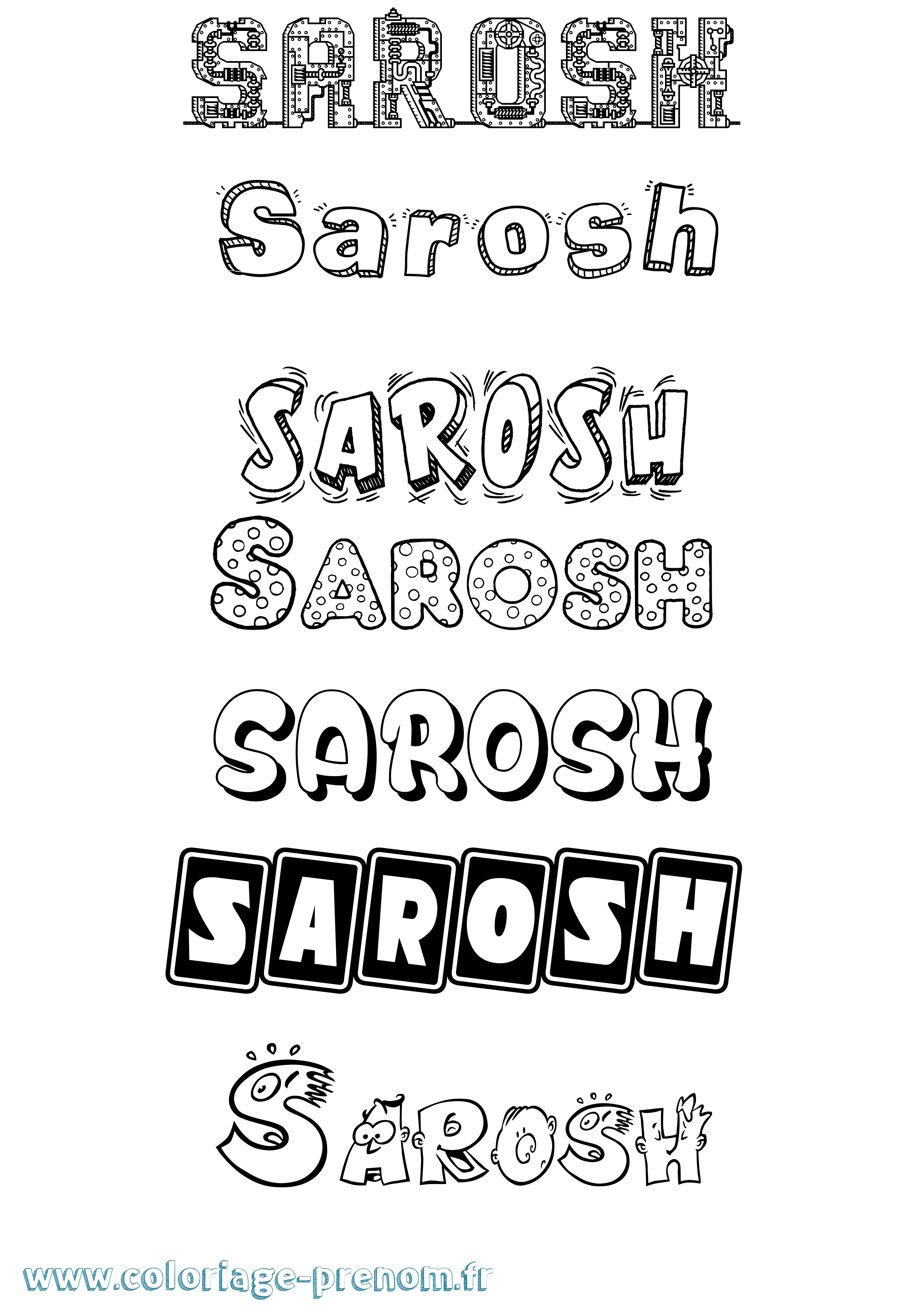 Coloriage Sarosh Fun Coloriage prénom Sarosh Fun