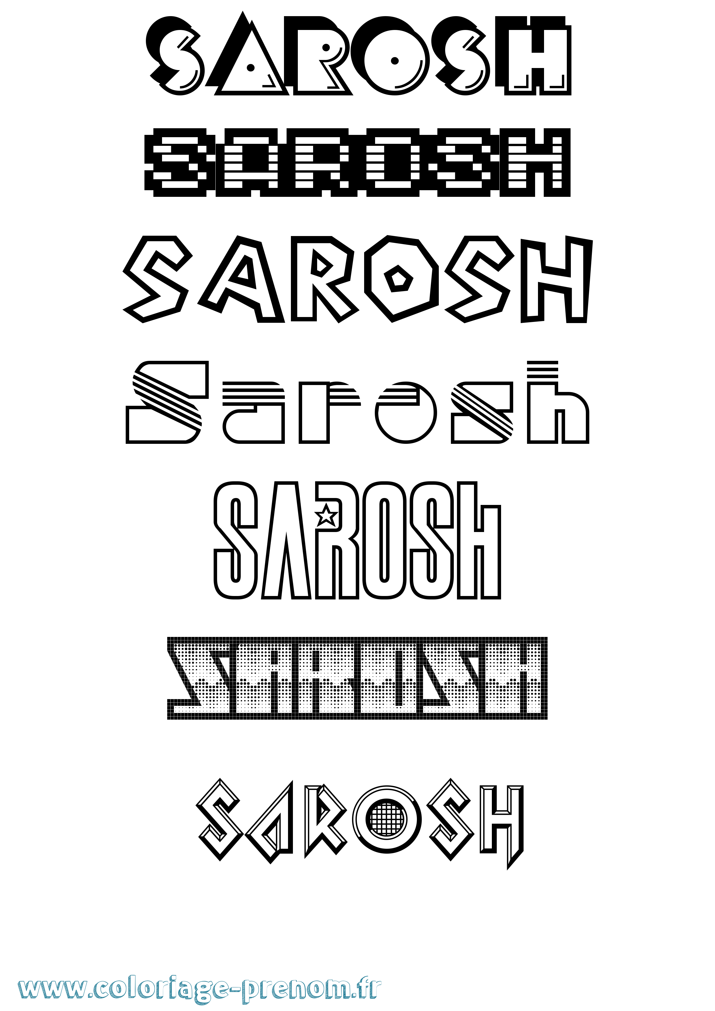 Coloriage Sarosh Jeux Vidéos Coloriage prénom Sarosh Jeux Vidéos