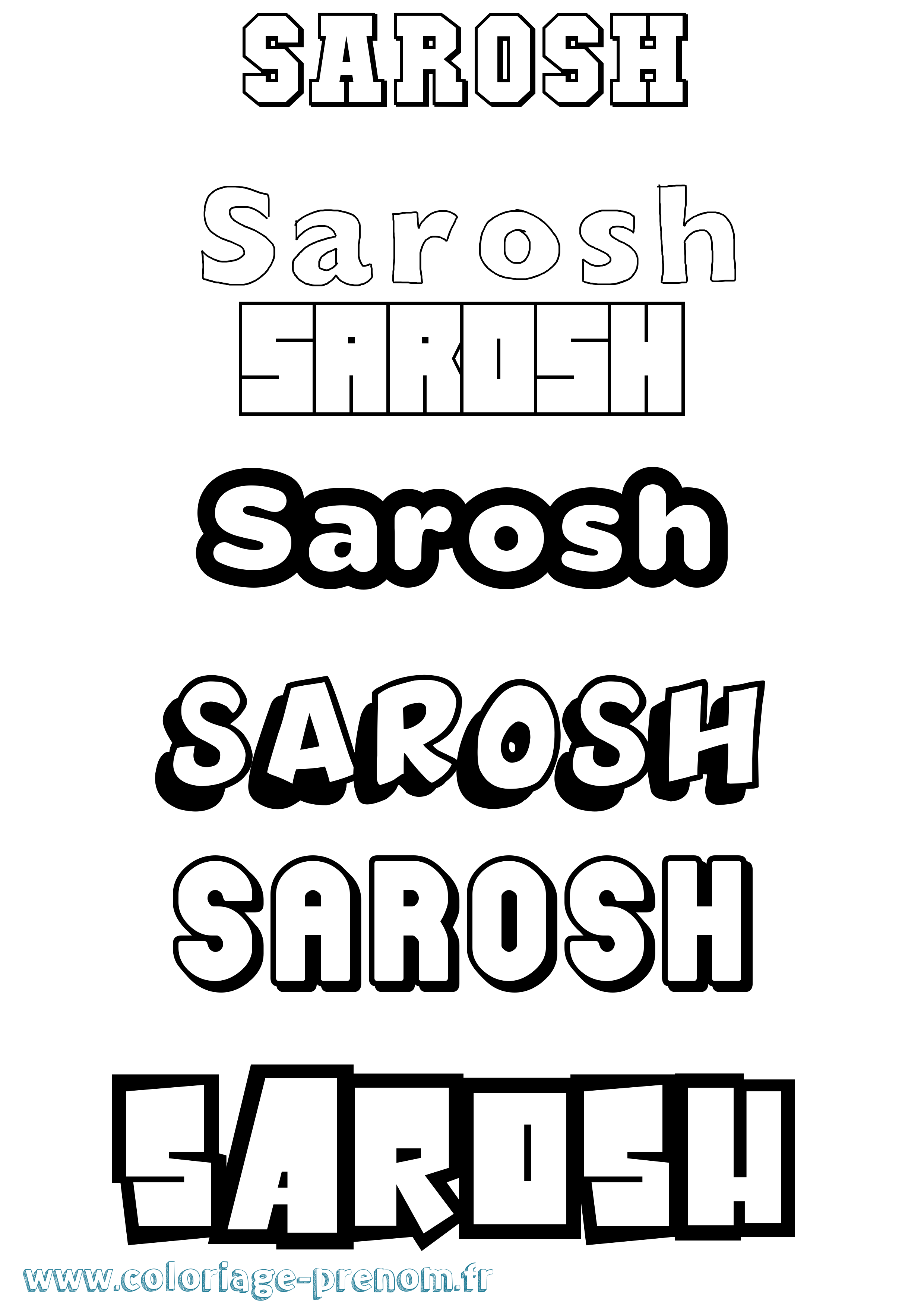 Coloriage Sarosh Simple Coloriage prénom Sarosh Simple