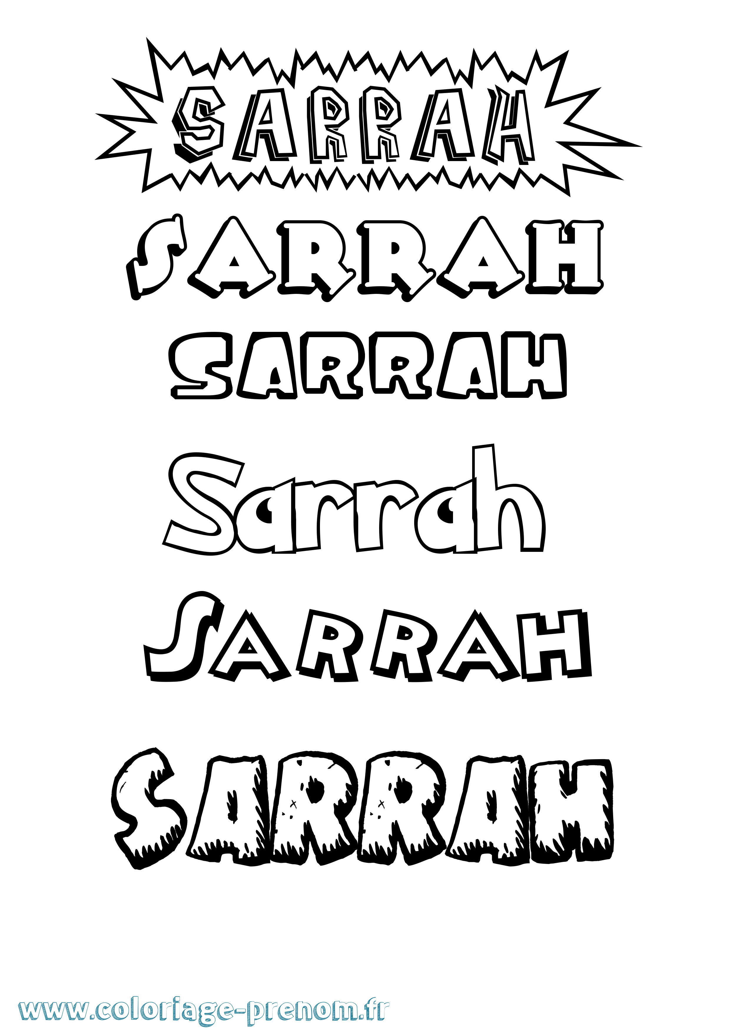 Coloriage Sarrah Dessin Animé Coloriage prénom Sarrah Dessin Animé
