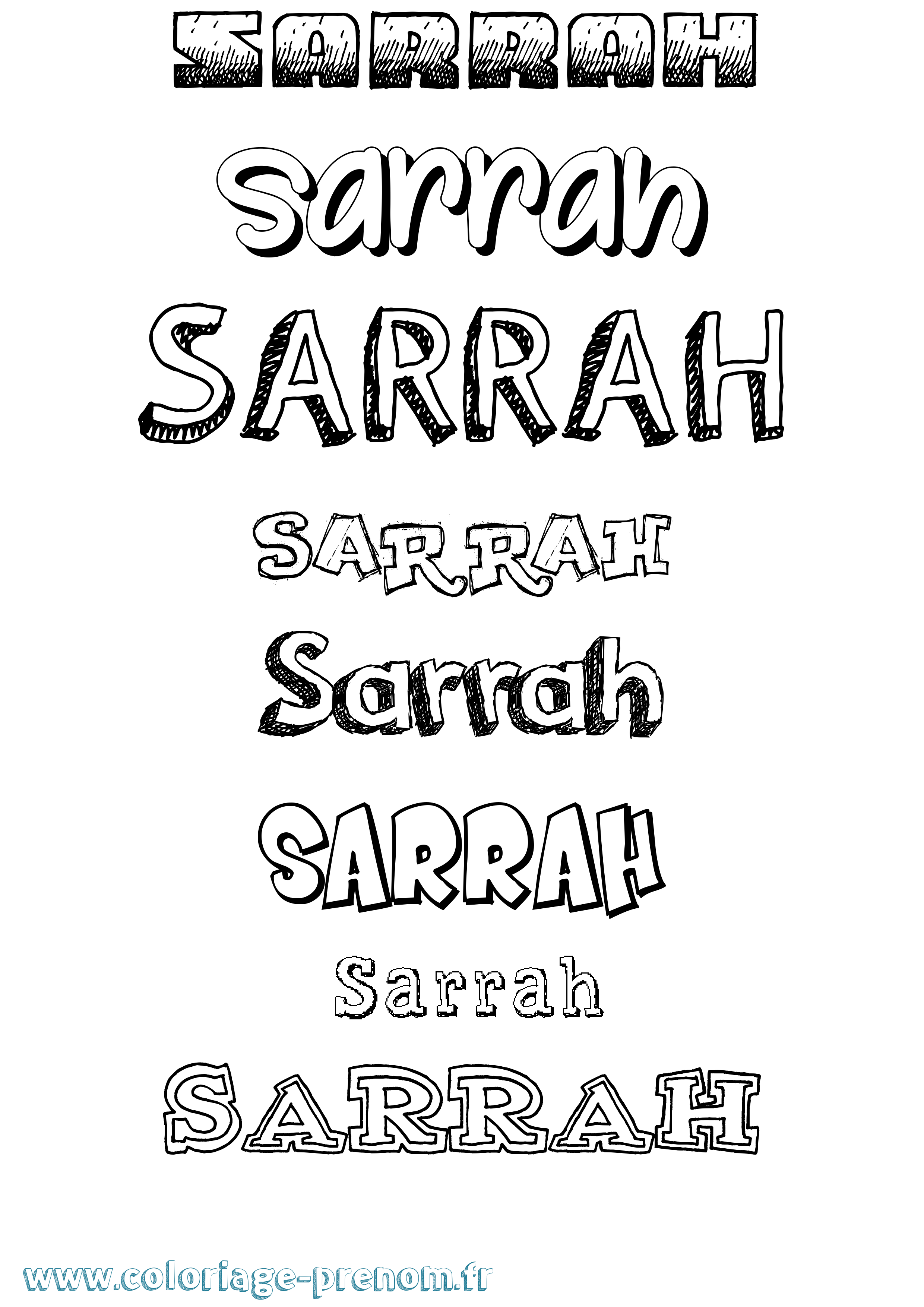 Coloriage Sarrah Dessiné Coloriage prénom Sarrah Dessiné