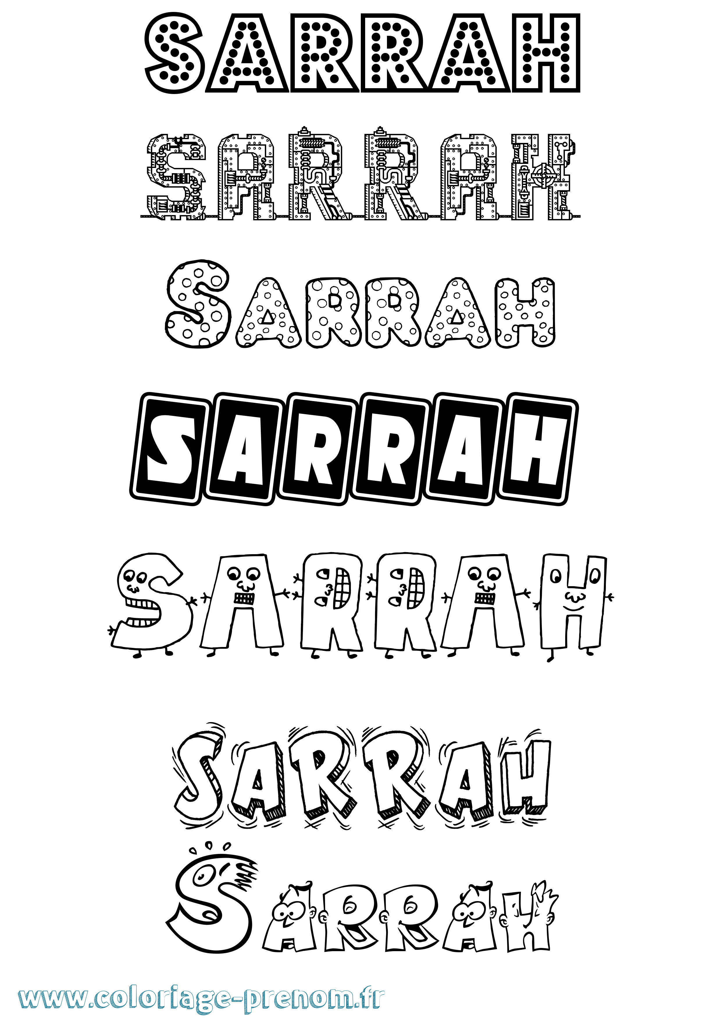 Coloriage Sarrah Fun Coloriage prénom Sarrah Fun