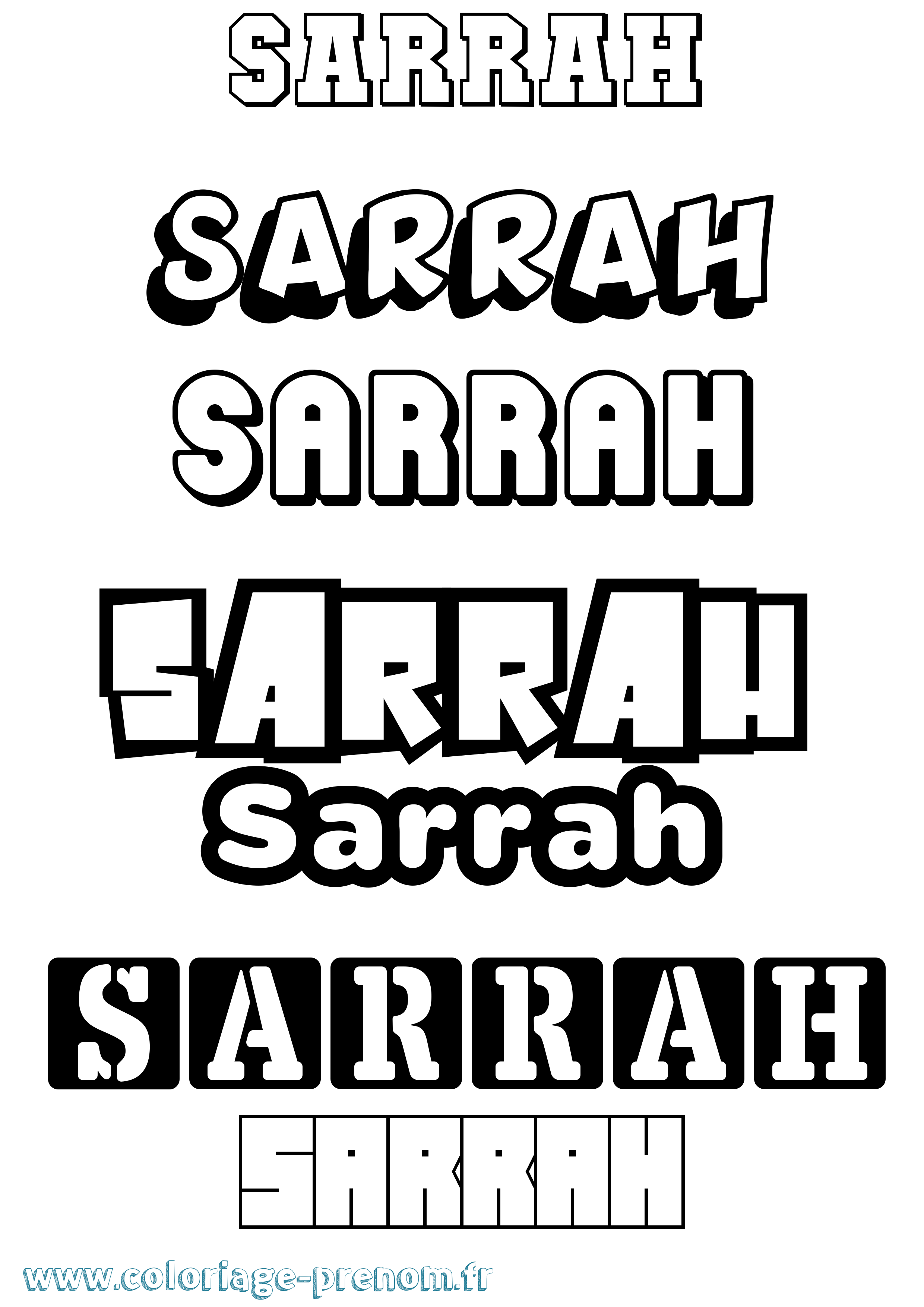 Coloriage Sarrah Simple Coloriage prénom Sarrah Simple
