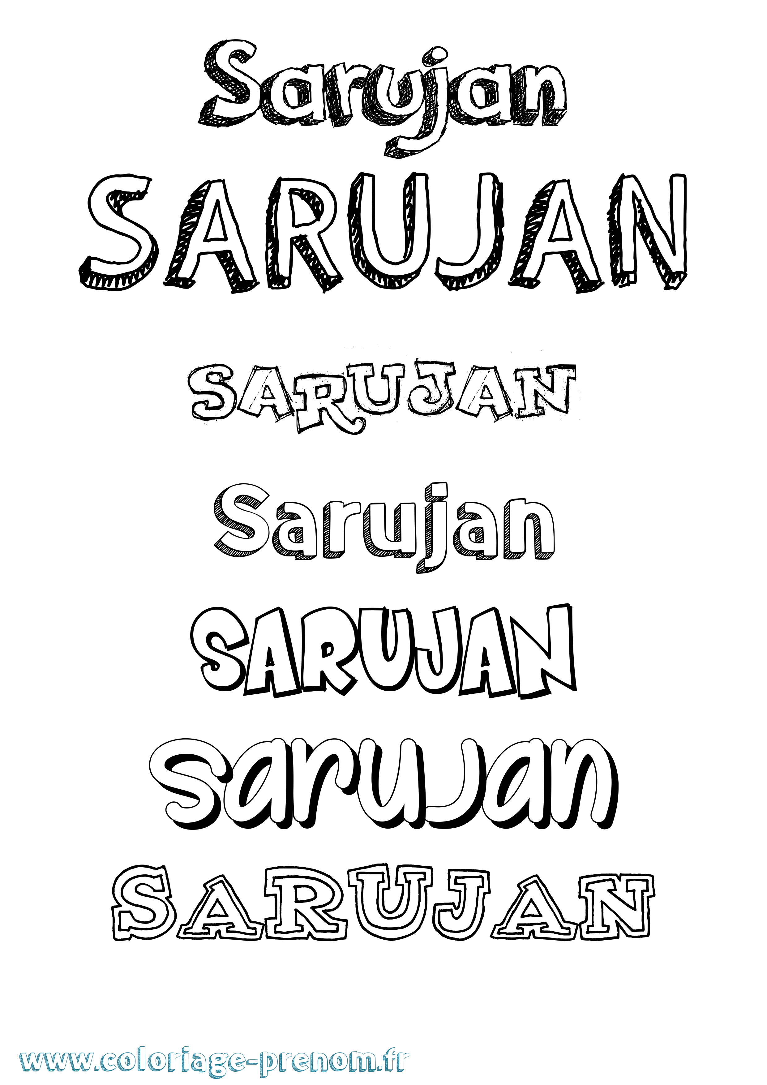 Coloriage Sarujan Dessiné Coloriage prénom Sarujan Dessiné