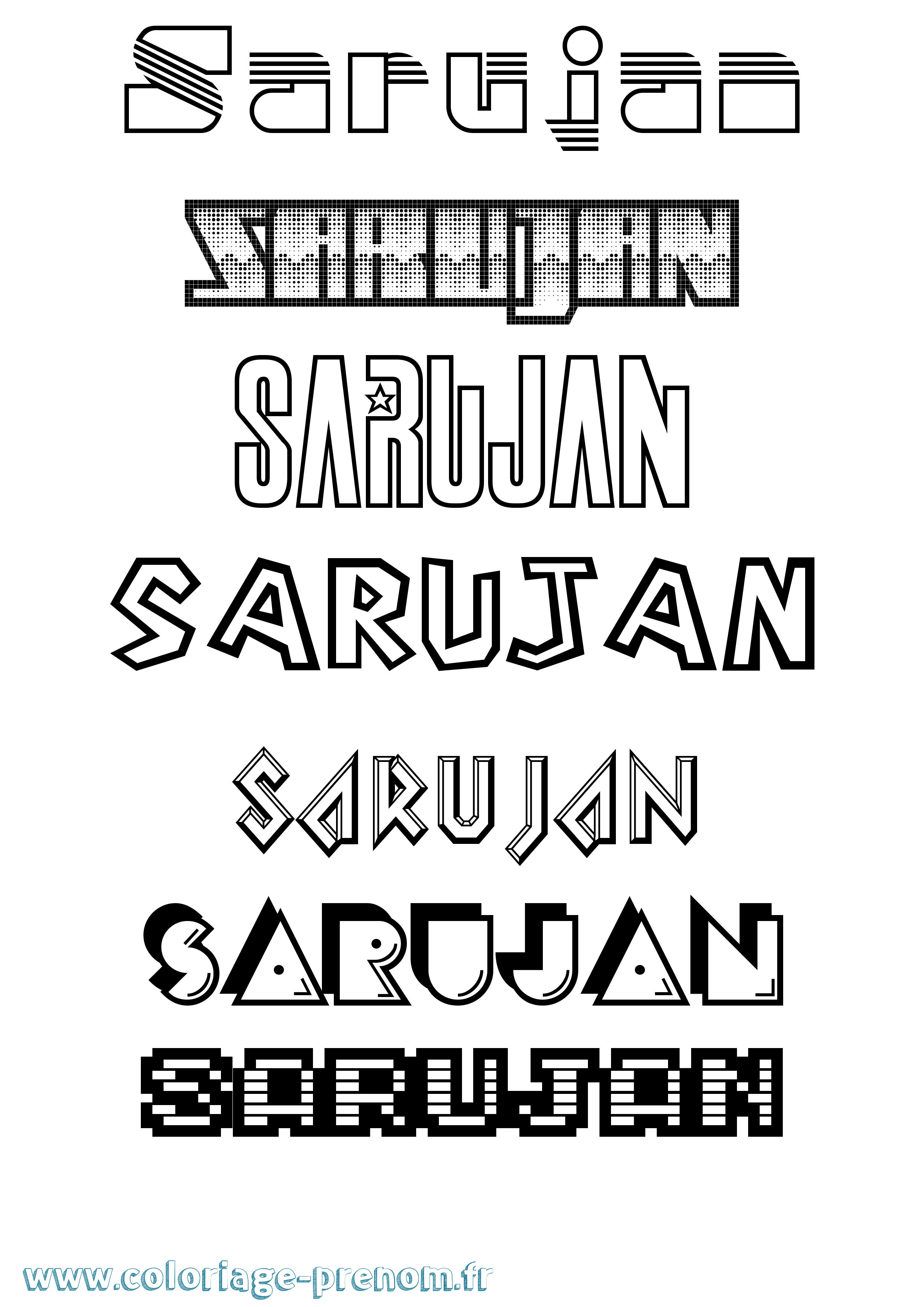 Coloriage Sarujan Jeux Vidéos Coloriage prénom Sarujan Jeux Vidéos
