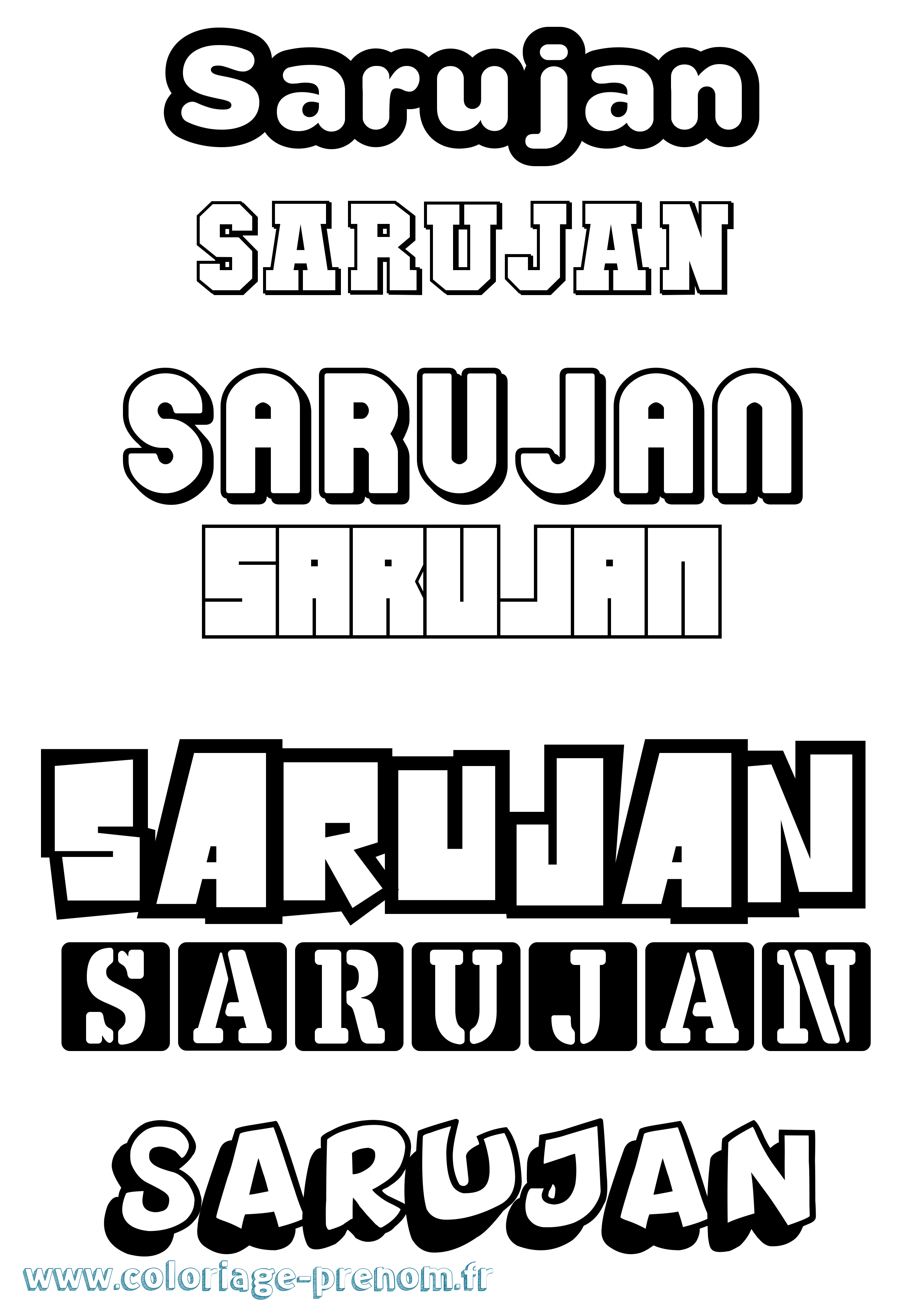 Coloriage Sarujan Simple Coloriage prénom Sarujan Simple