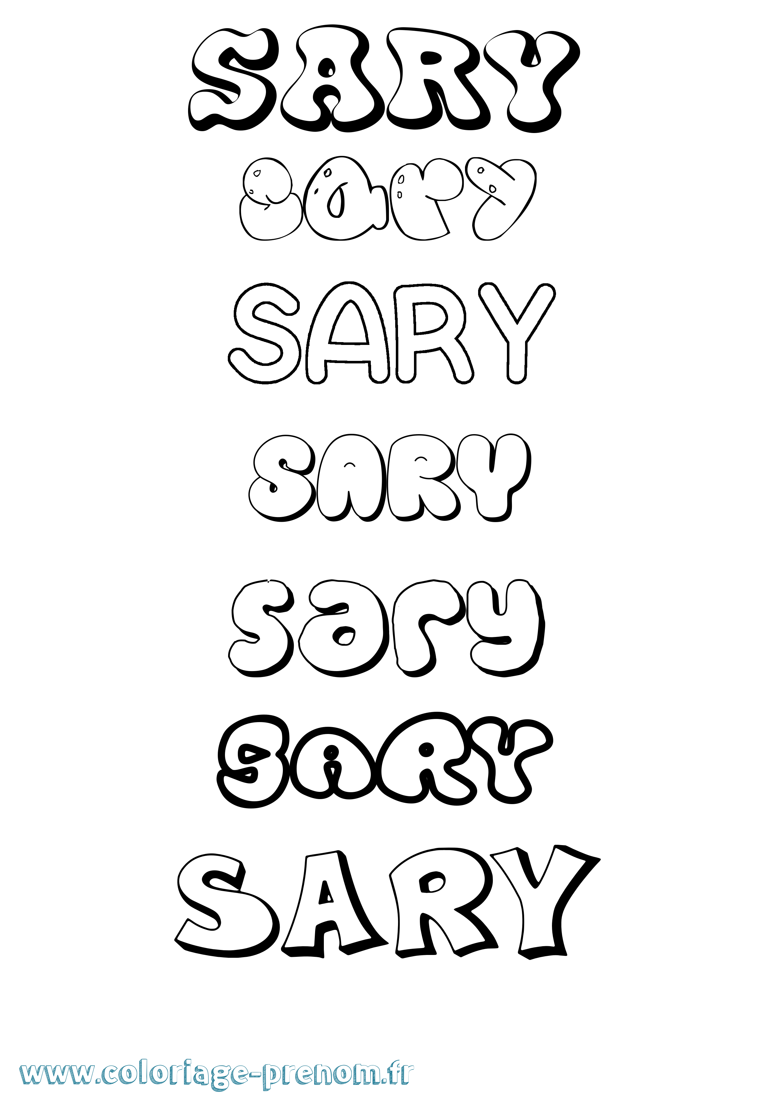 Coloriage Sary Bubble Coloriage prénom Sary Bubble