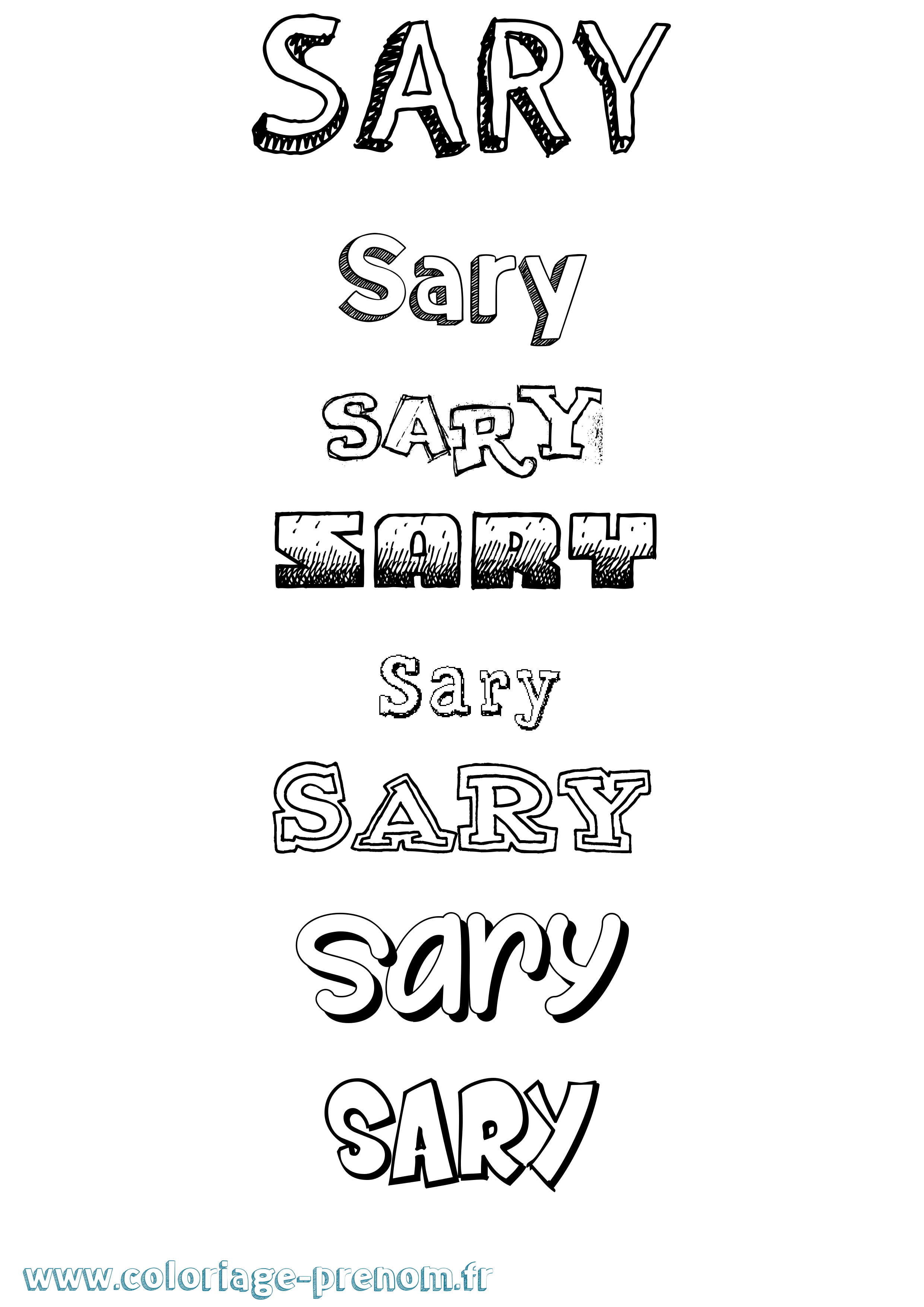 Coloriage Sary Dessiné Coloriage prénom Sary Dessiné