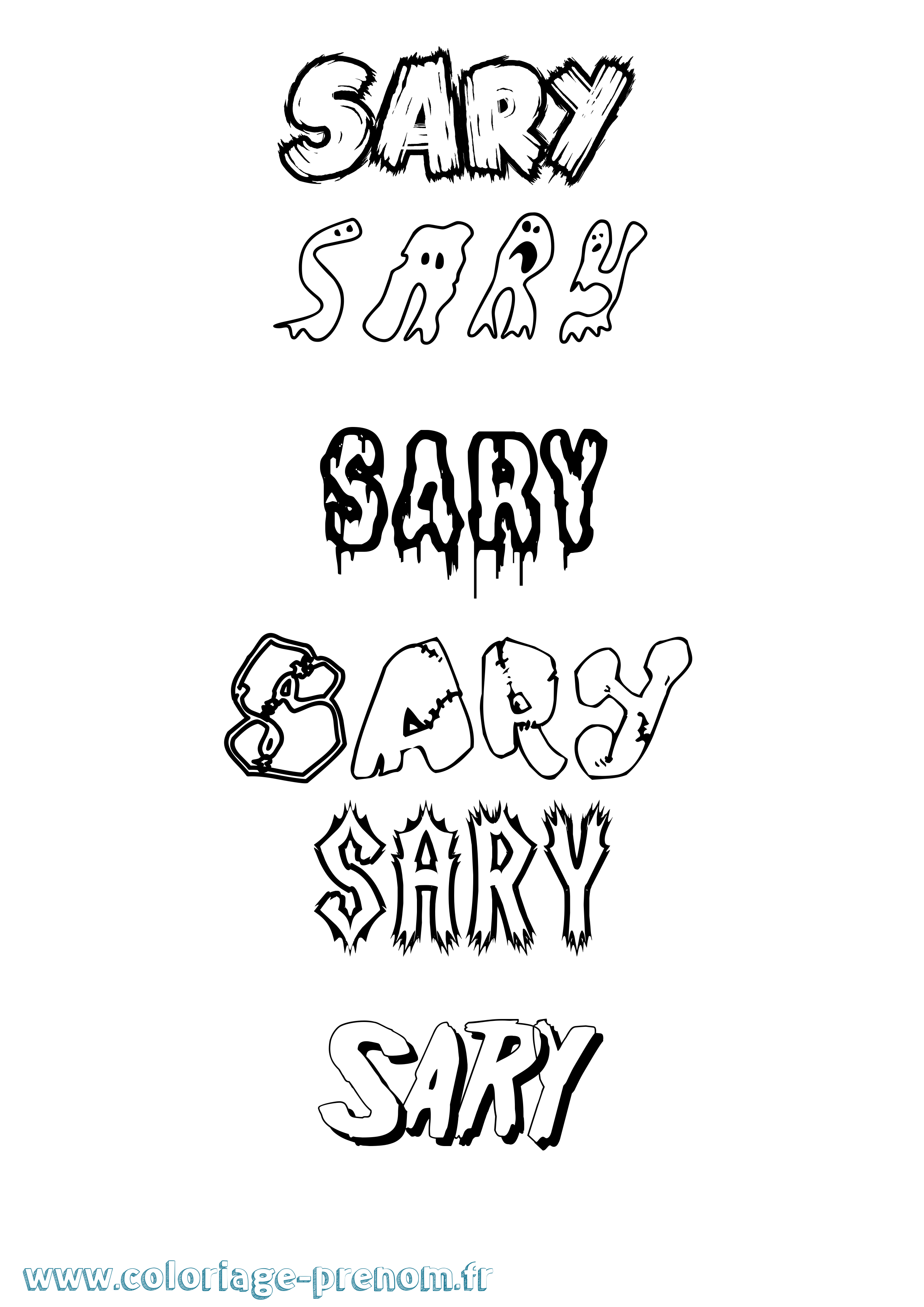 Coloriage Sary Frisson Coloriage prénom Sary Frisson