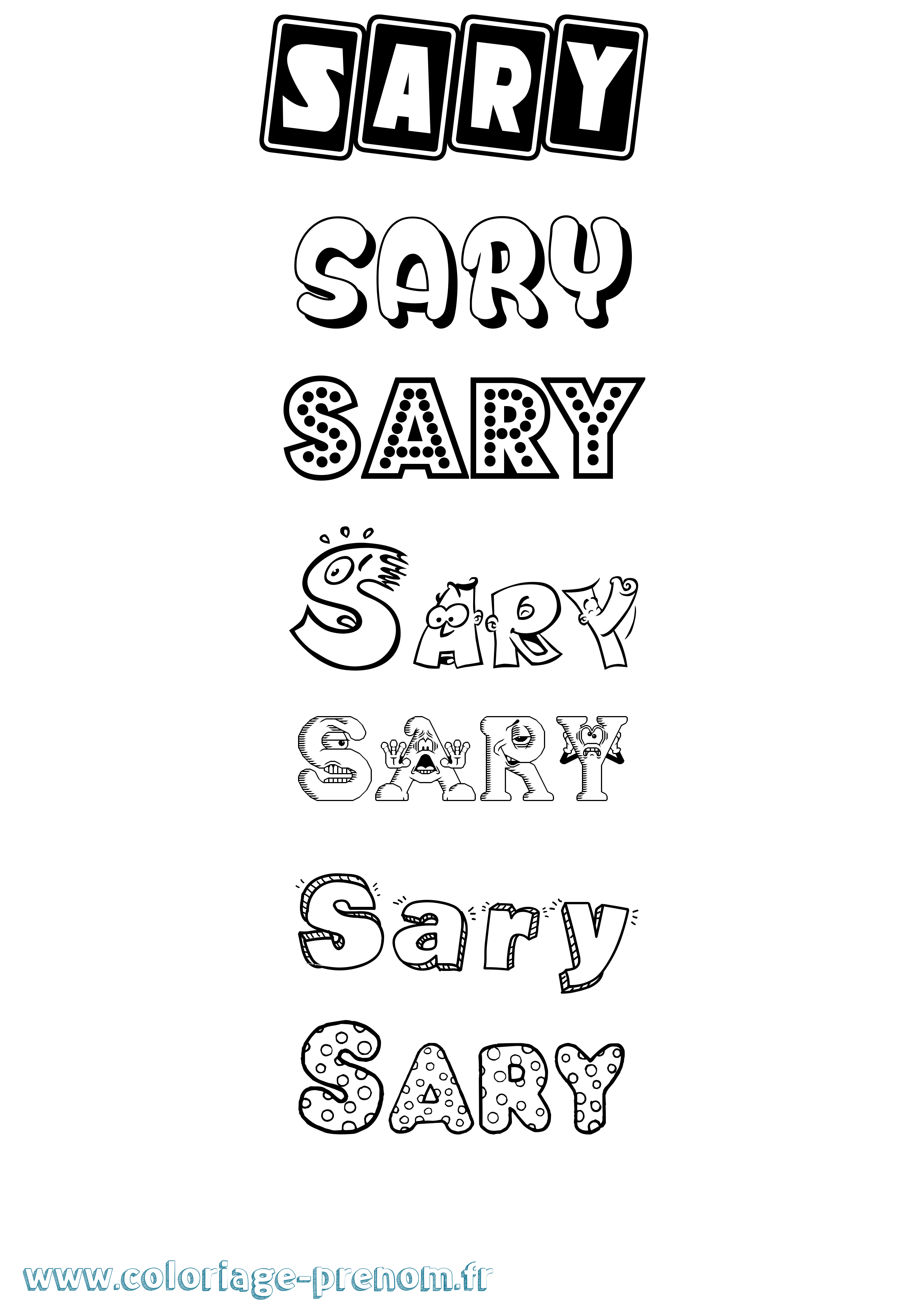 Coloriage Sary Fun Coloriage prénom Sary Fun