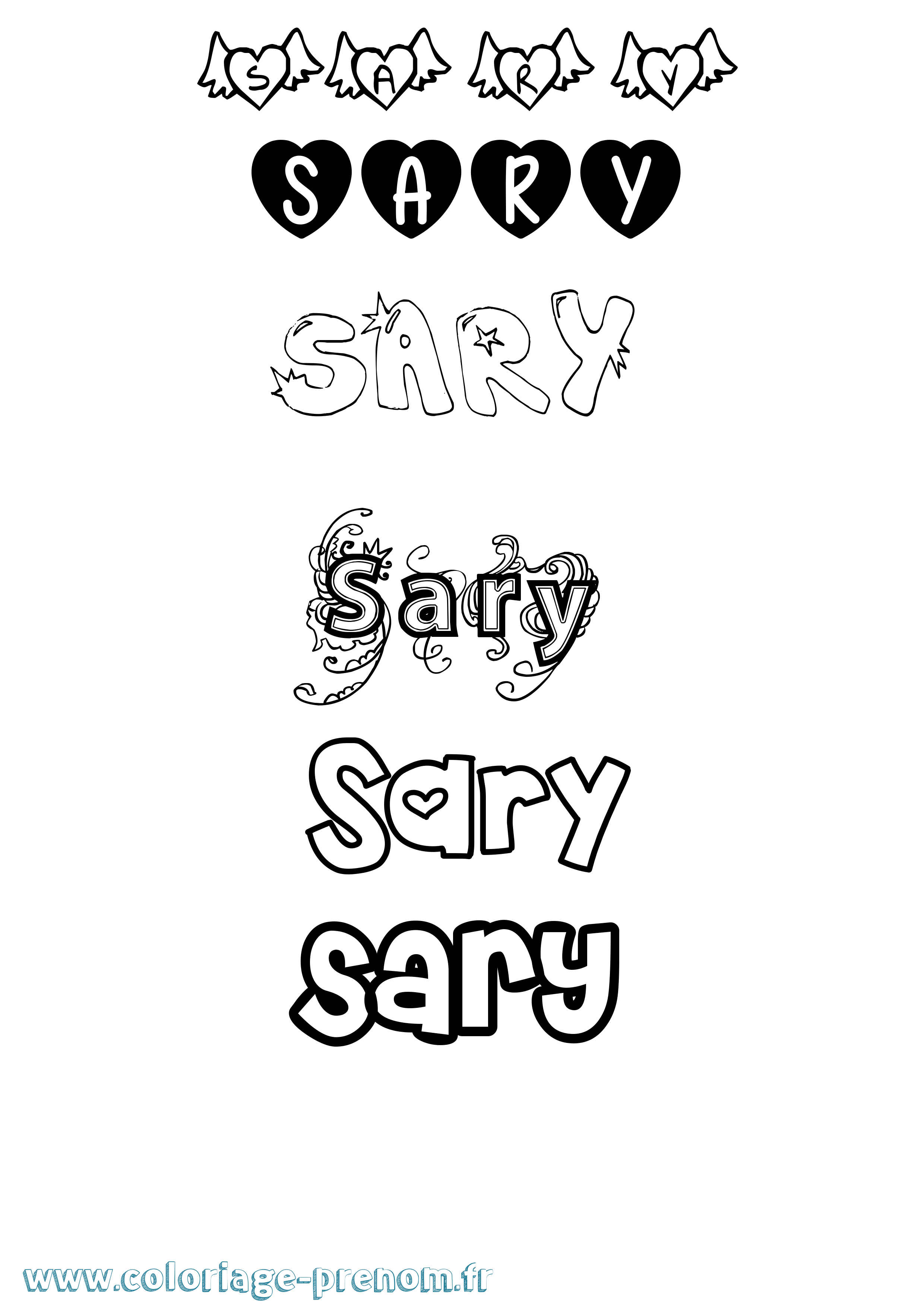 Coloriage Sary Girly Coloriage prénom Sary Girly