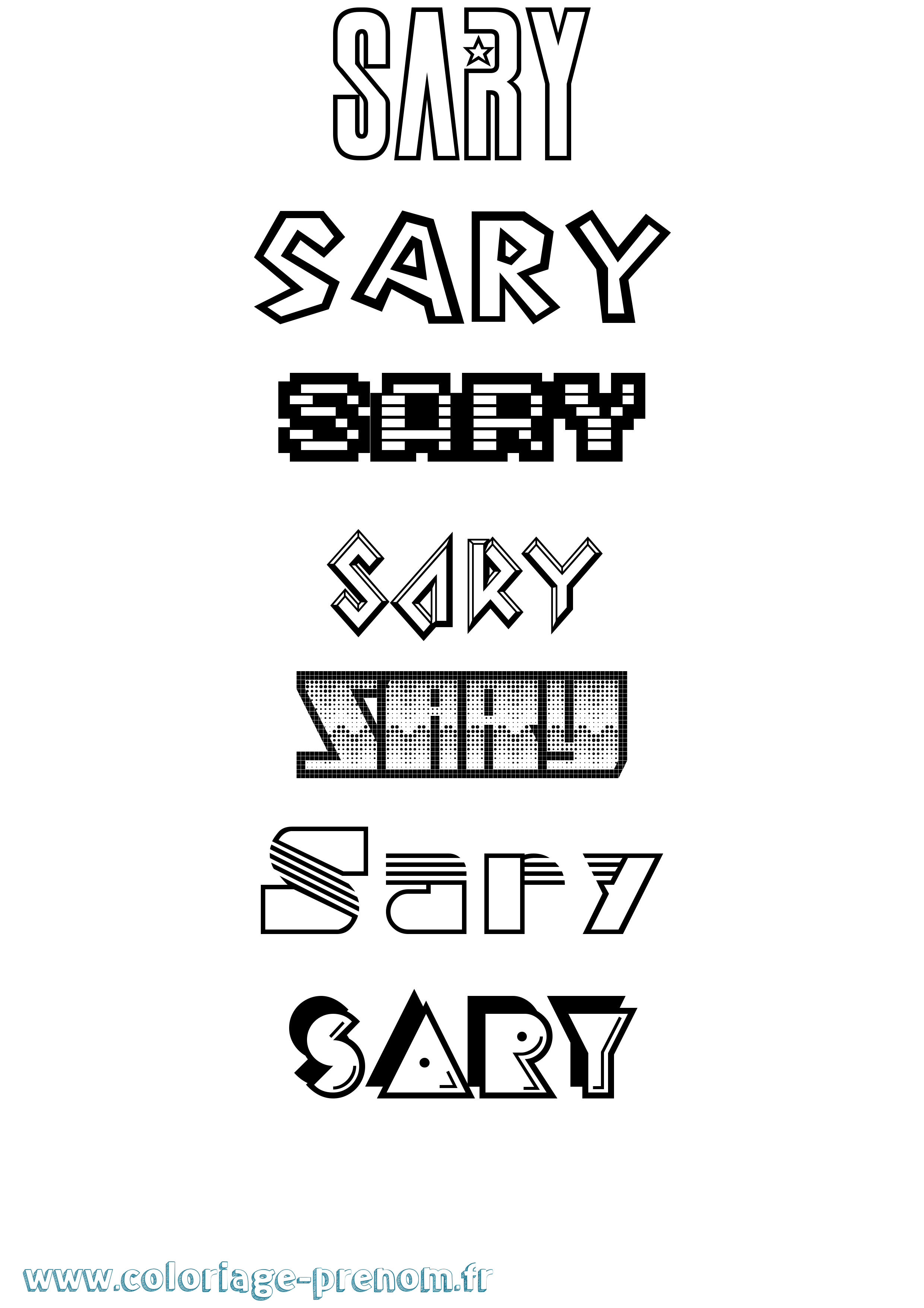 Coloriage Sary Jeux Vidéos Coloriage prénom Sary Jeux Vidéos
