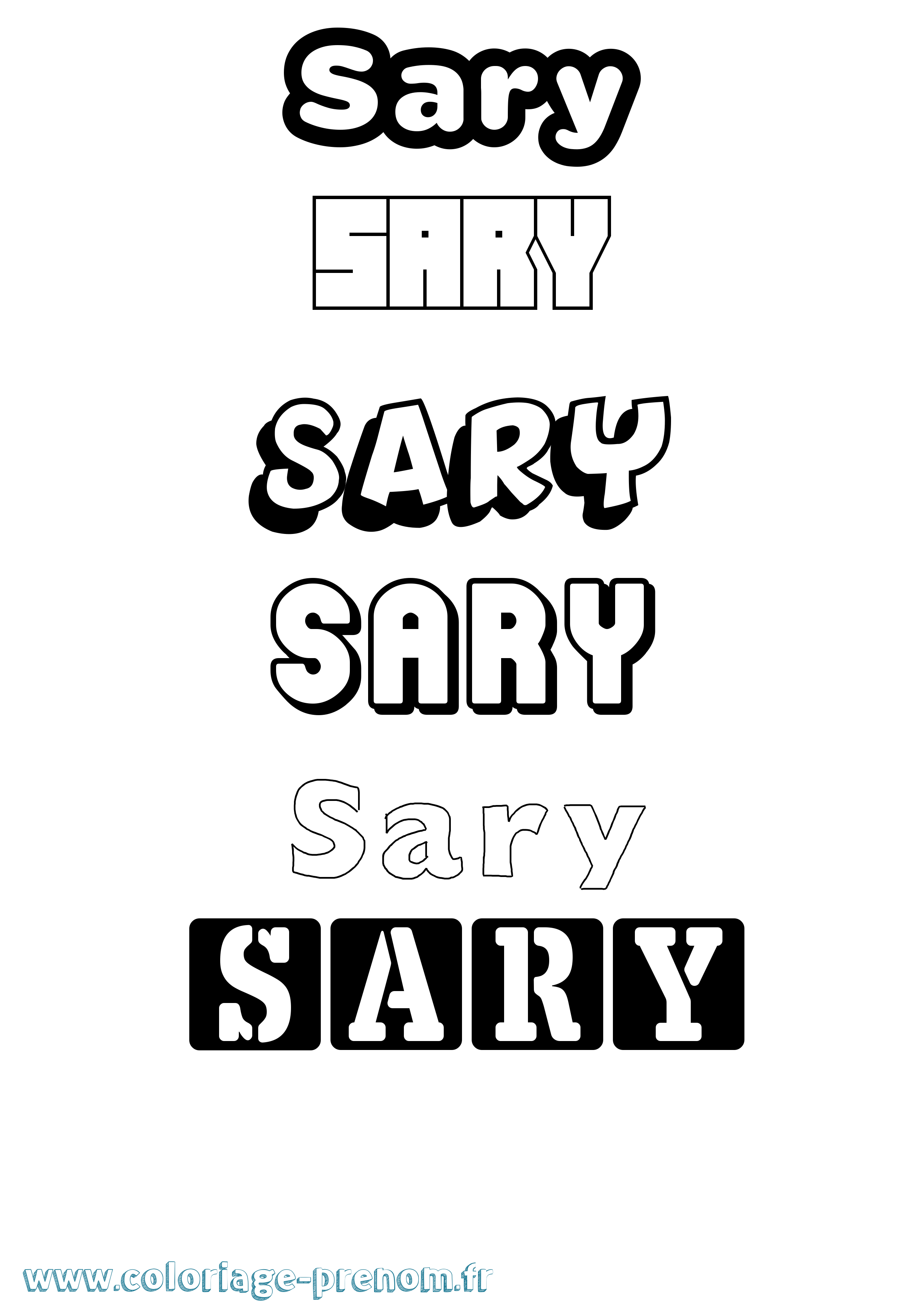 Coloriage Sary Simple Coloriage prénom Sary Simple
