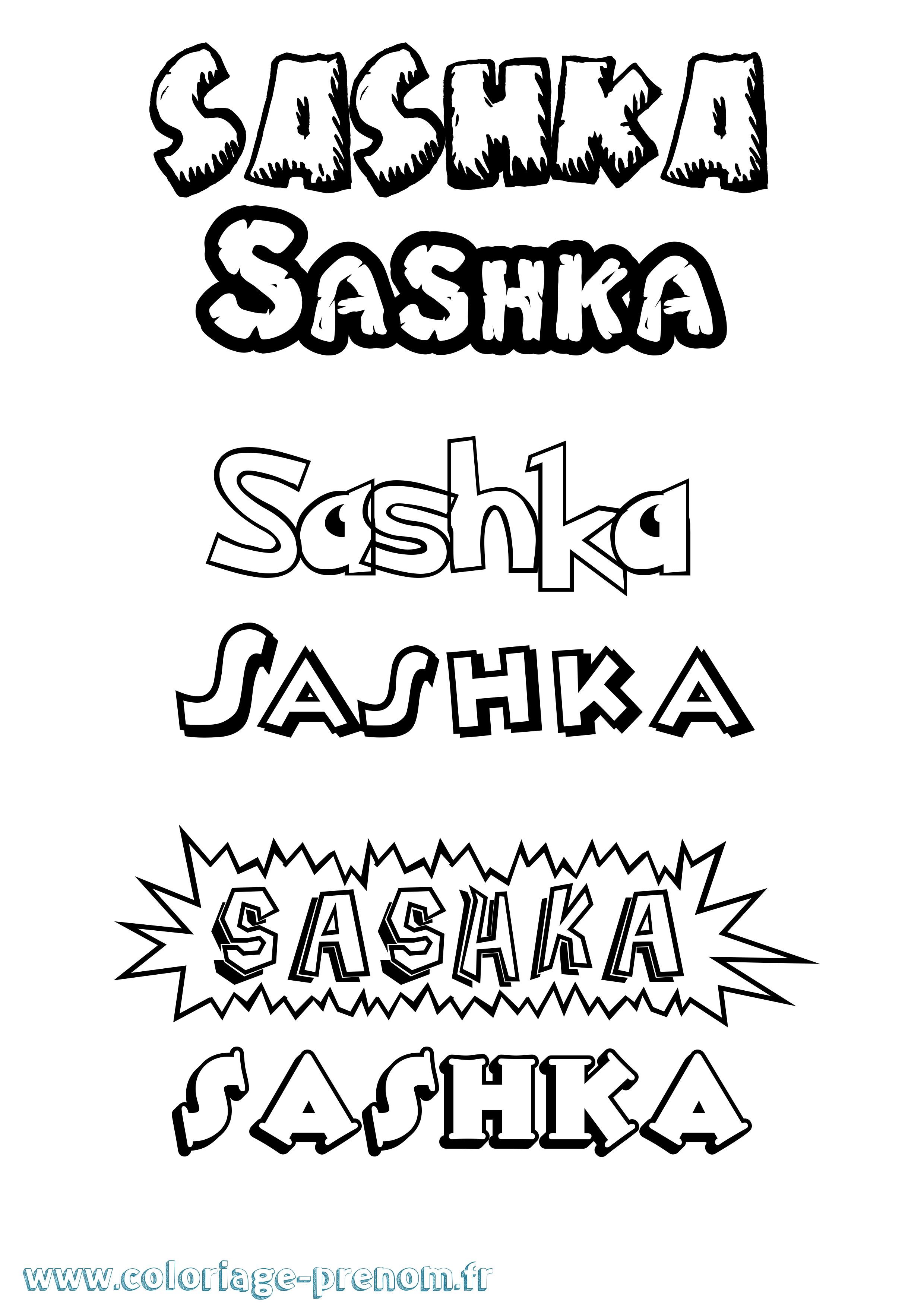 Coloriage Sashka Dessin Animé Coloriage prénom Sashka Dessin Animé