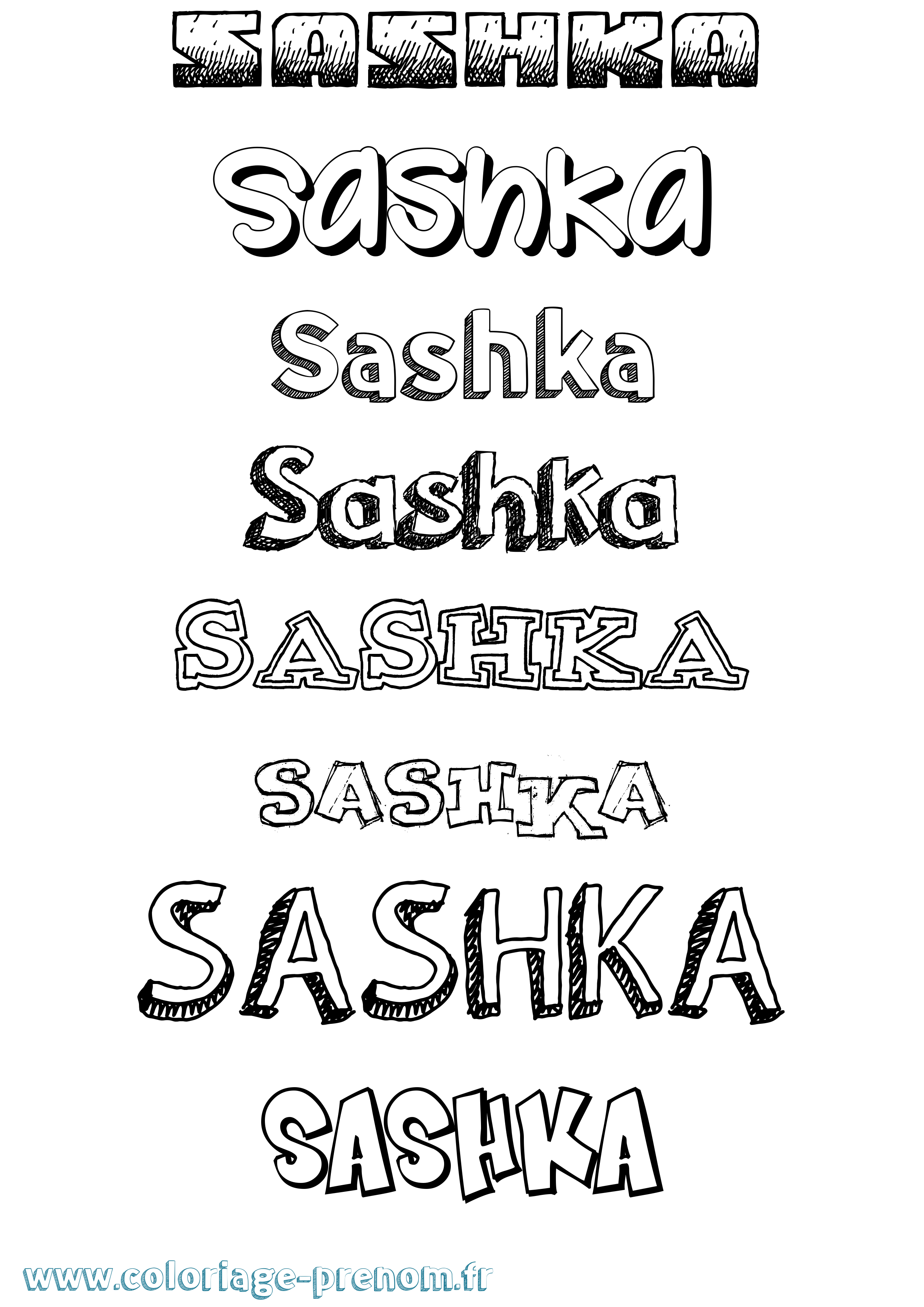 Coloriage Sashka Dessiné Coloriage prénom Sashka Dessiné